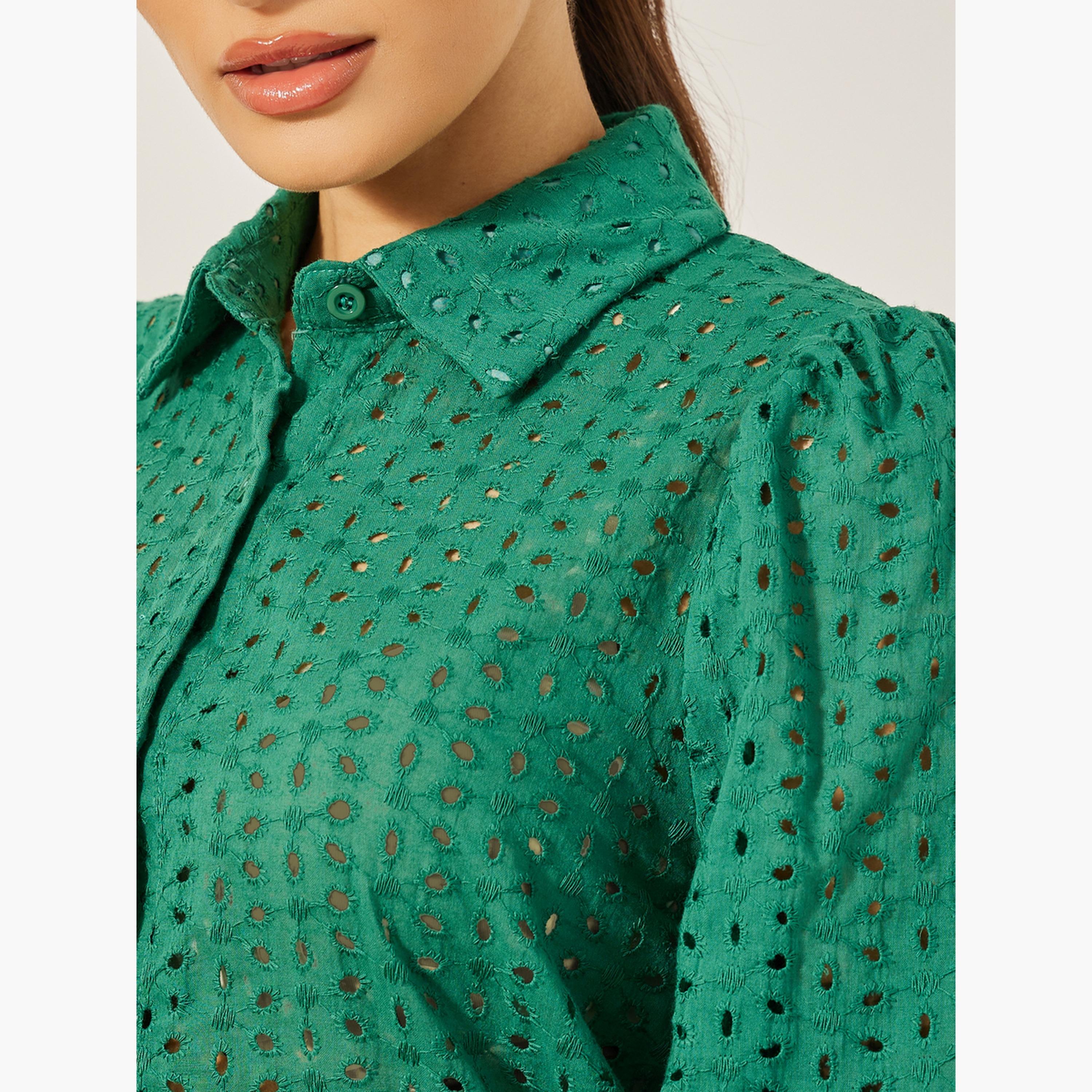 ستايلي - قميص شيفلي بقصّة عادية وأكمام منفوخة-women-clothing-shirtsandblouses-shirts-image-4