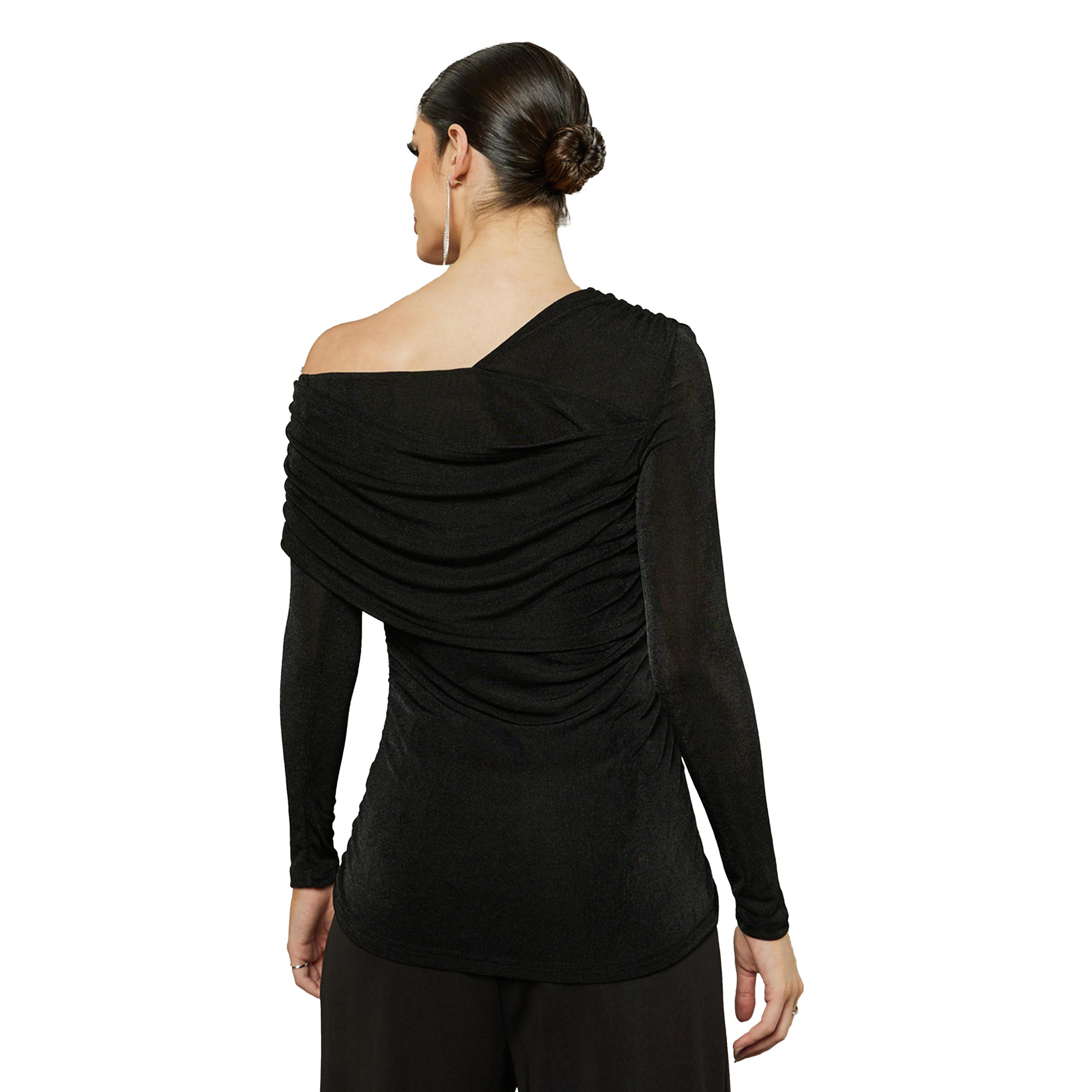 Styli Asymmetric Neck One Shoulder Knit Top-women-clothing-tshirts-image-5