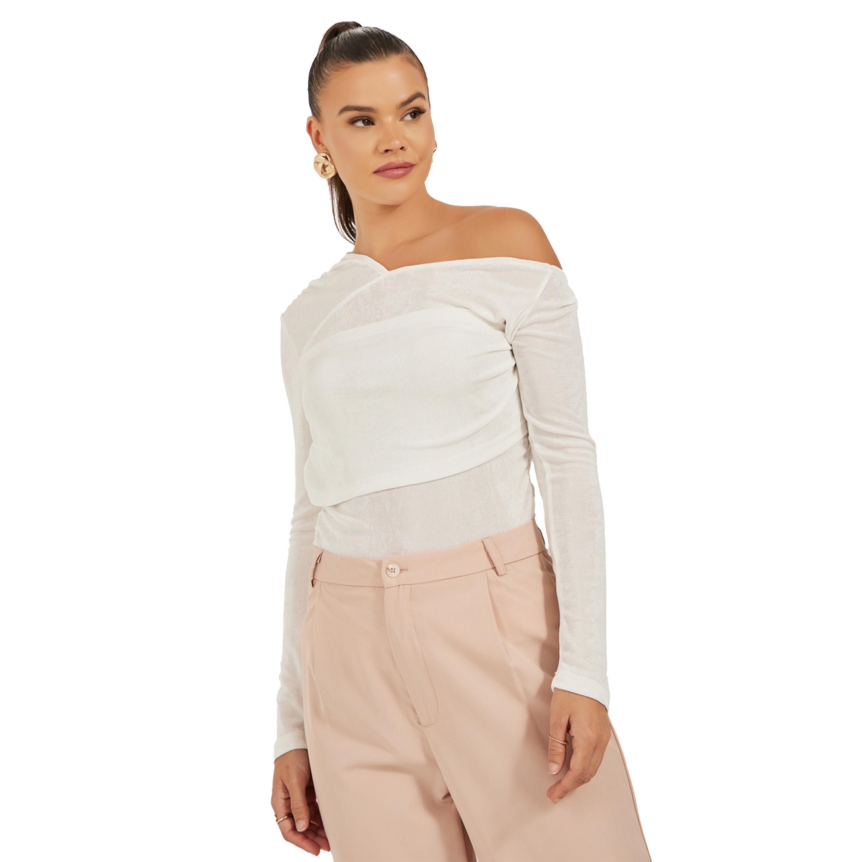 Styli One Shoulder Long Sleeve Knit Top-women-clothing-tshirts-image-1