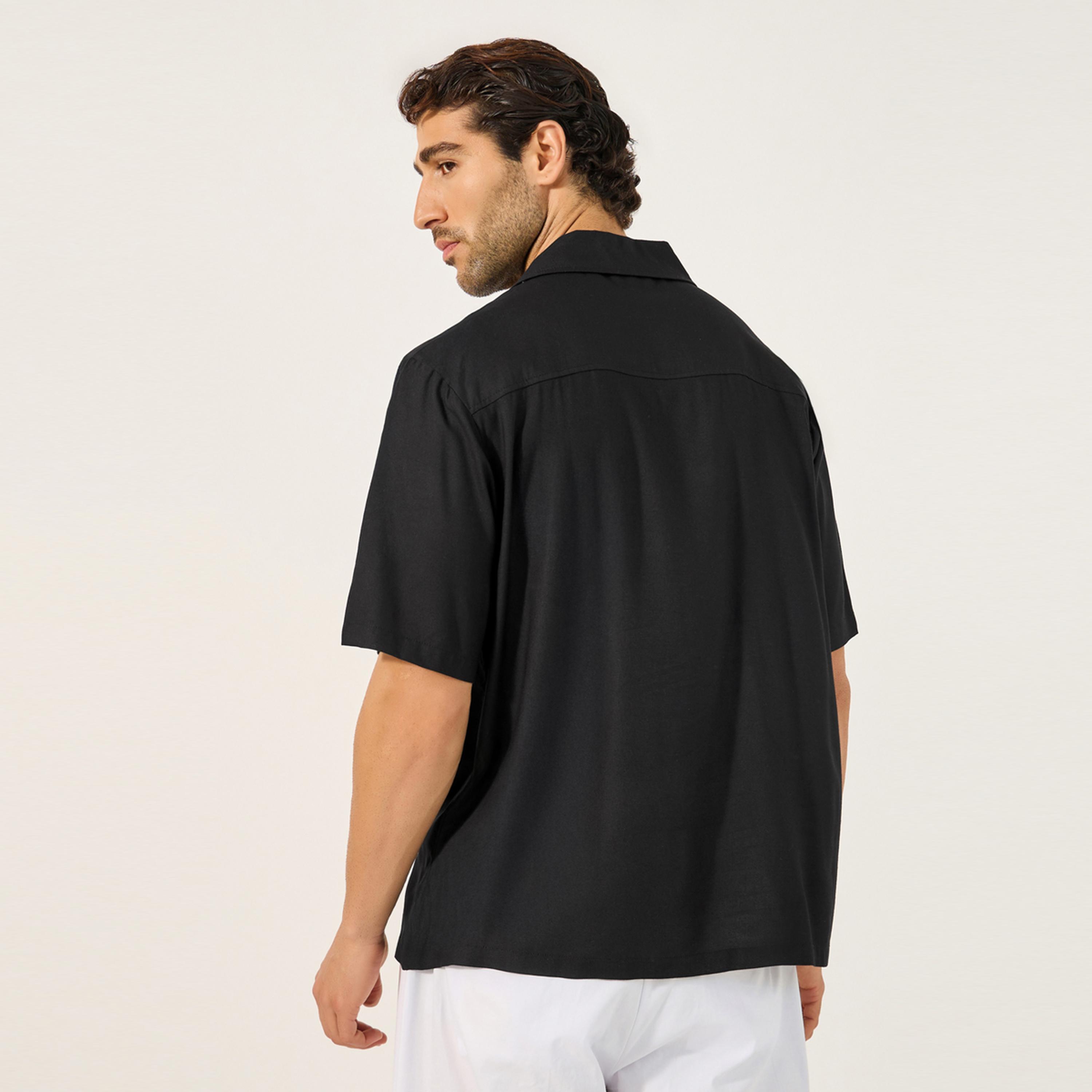 ستايلي - ليميتد - قميص رجالي مريح بياقة مفتوحة مع جيب كروشيه-men-clothing-shirts-image-4