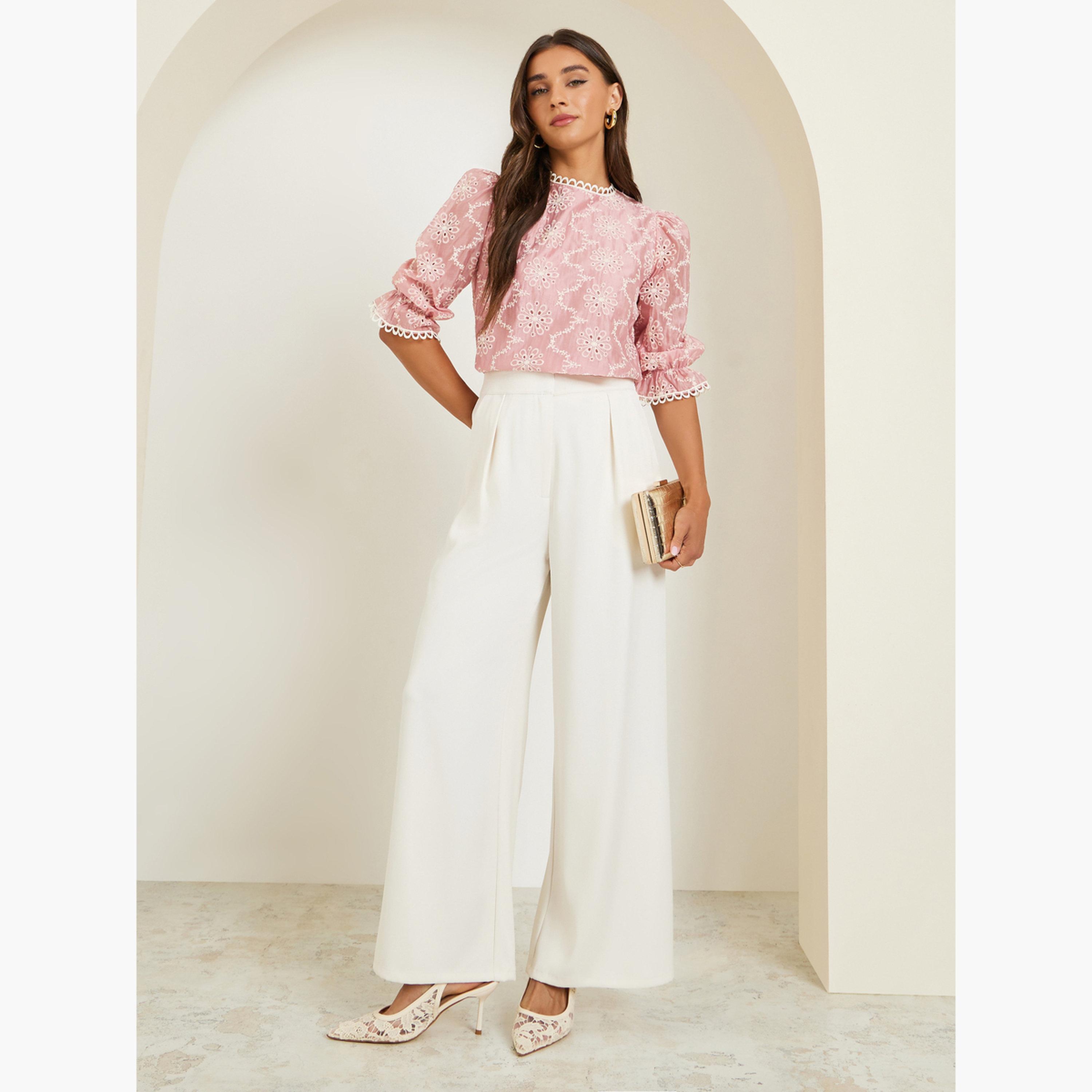 Styli Women Light Pink Embroidered Blouse-women-clothing-shirtsandblouses-blouses-image-3