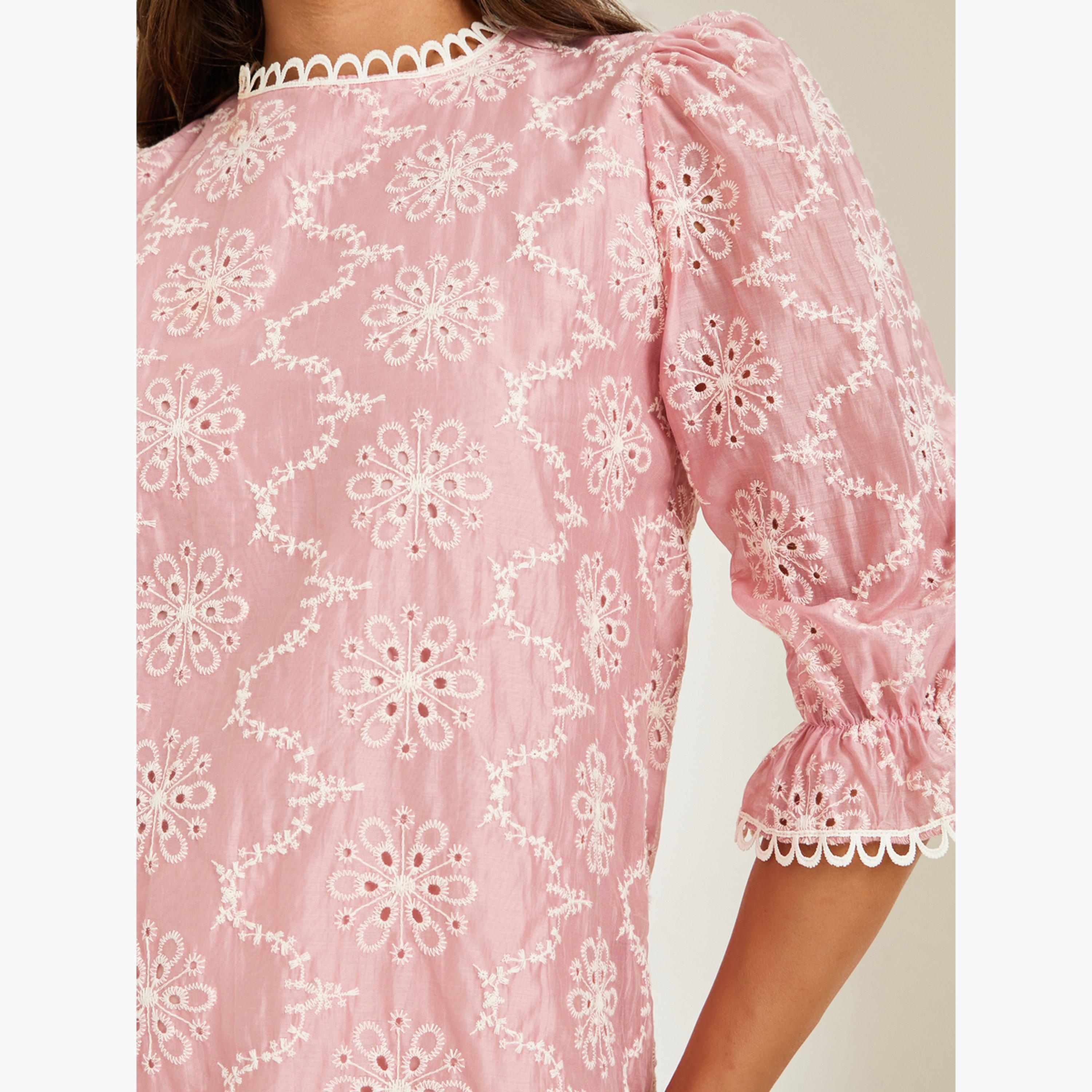 Styli Women Light Pink Embroidered Blouse-women-clothing-shirtsandblouses-blouses-image-4