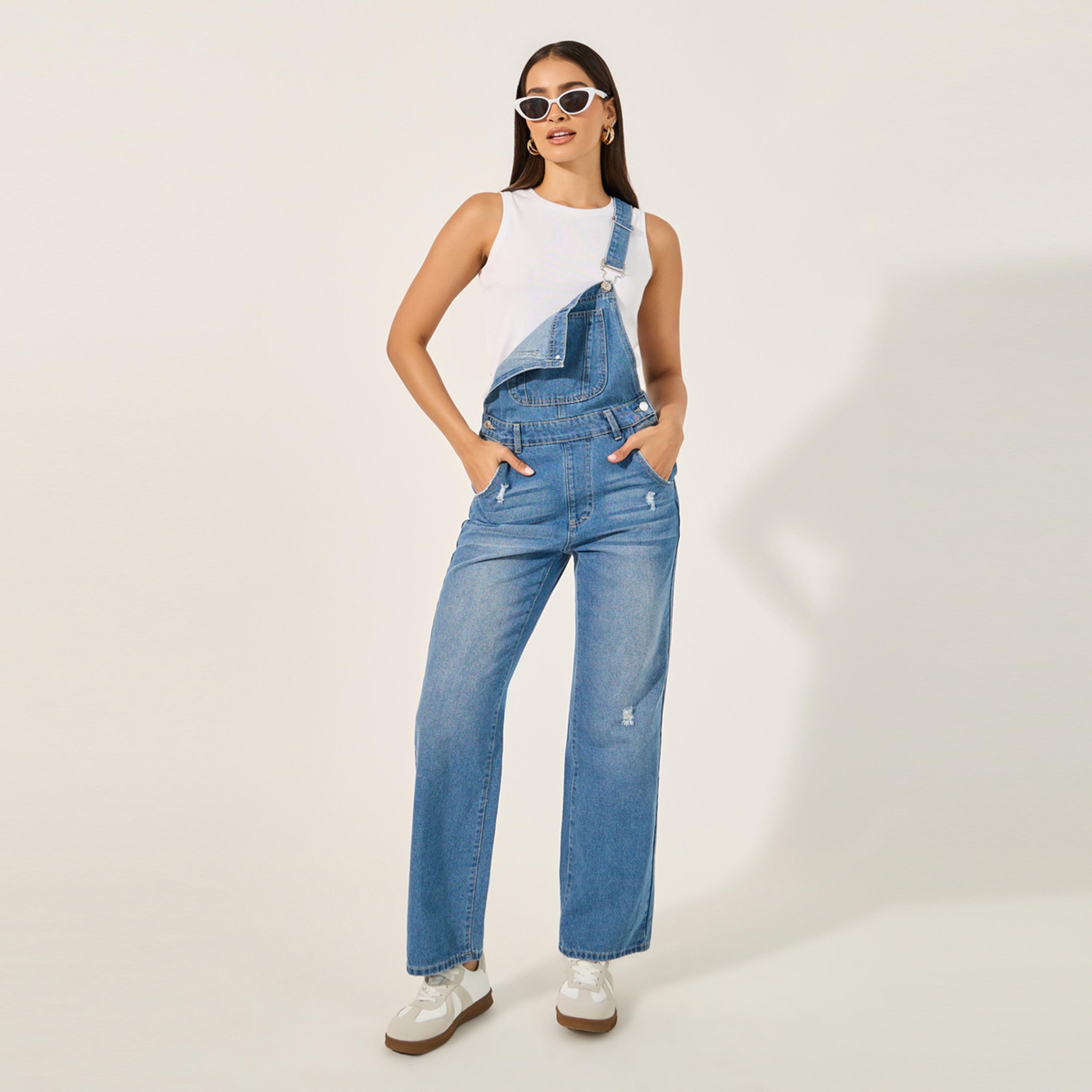 Styli Denim Dungaree Style In Straight Leg Fit-women-clothing-jumpsuits-image-1