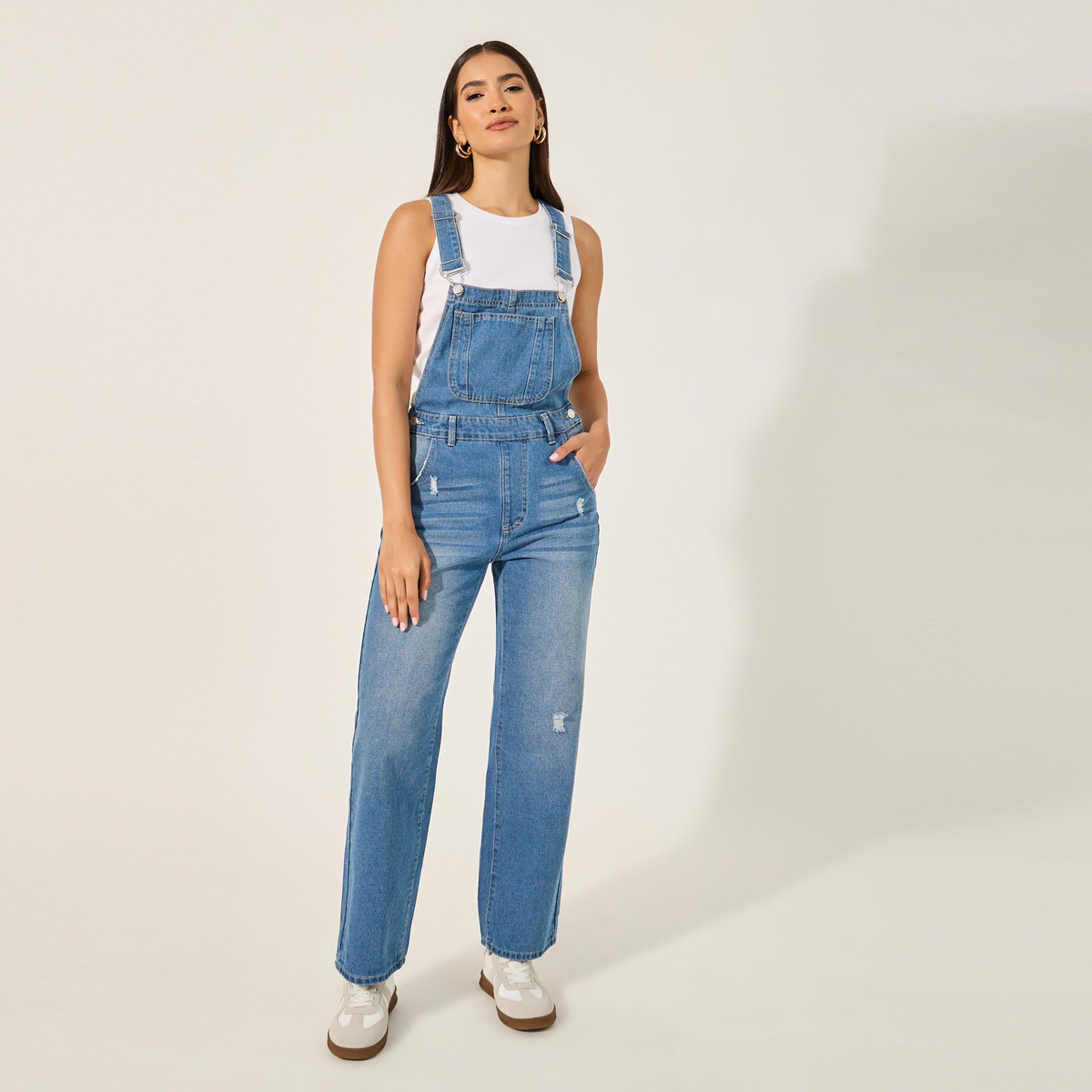 Styli Denim Dungaree Style In Straight Leg Fit-women-clothing-jumpsuits-image-2