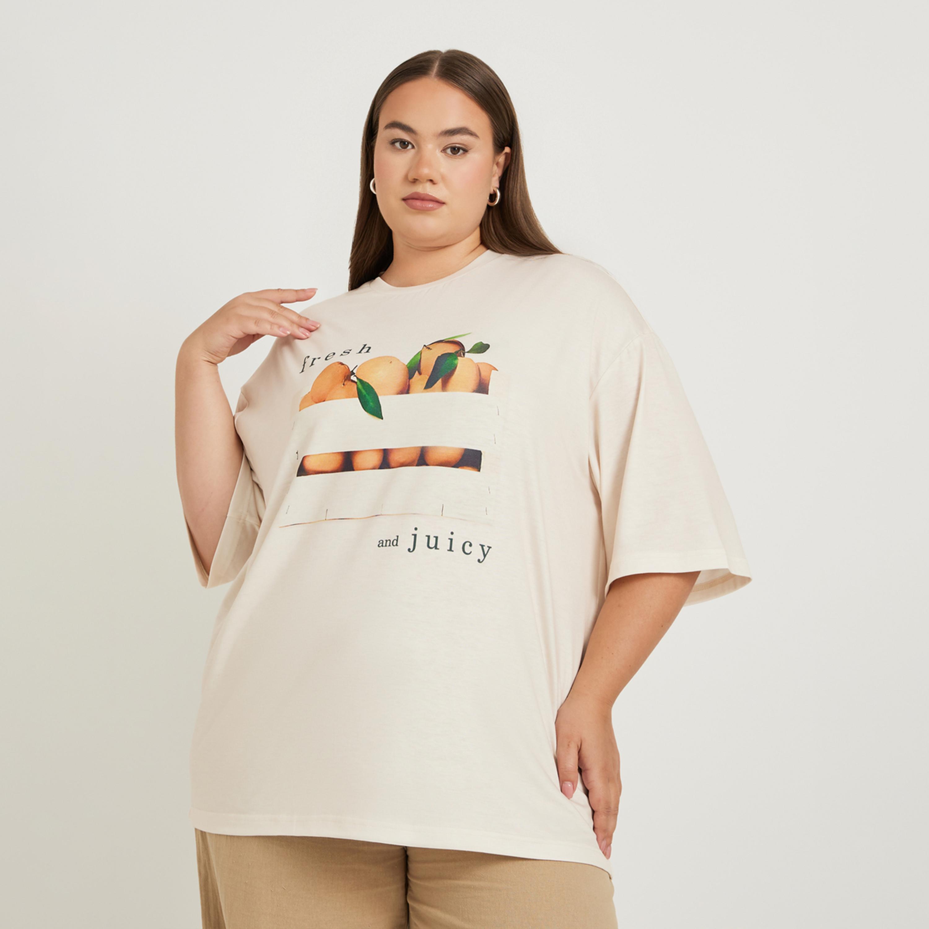 Styli Plus Size Graphic Print Dropped Shoulder Oversized T-Shirt-women-clothing-tshirts-image-1