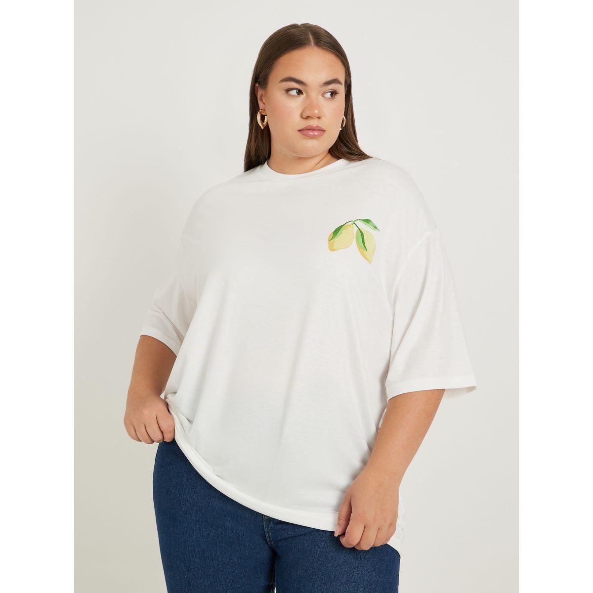 Styli Plus Size Graphic Print Round Neck T-Shirt-women-clothing-tshirts-image-2