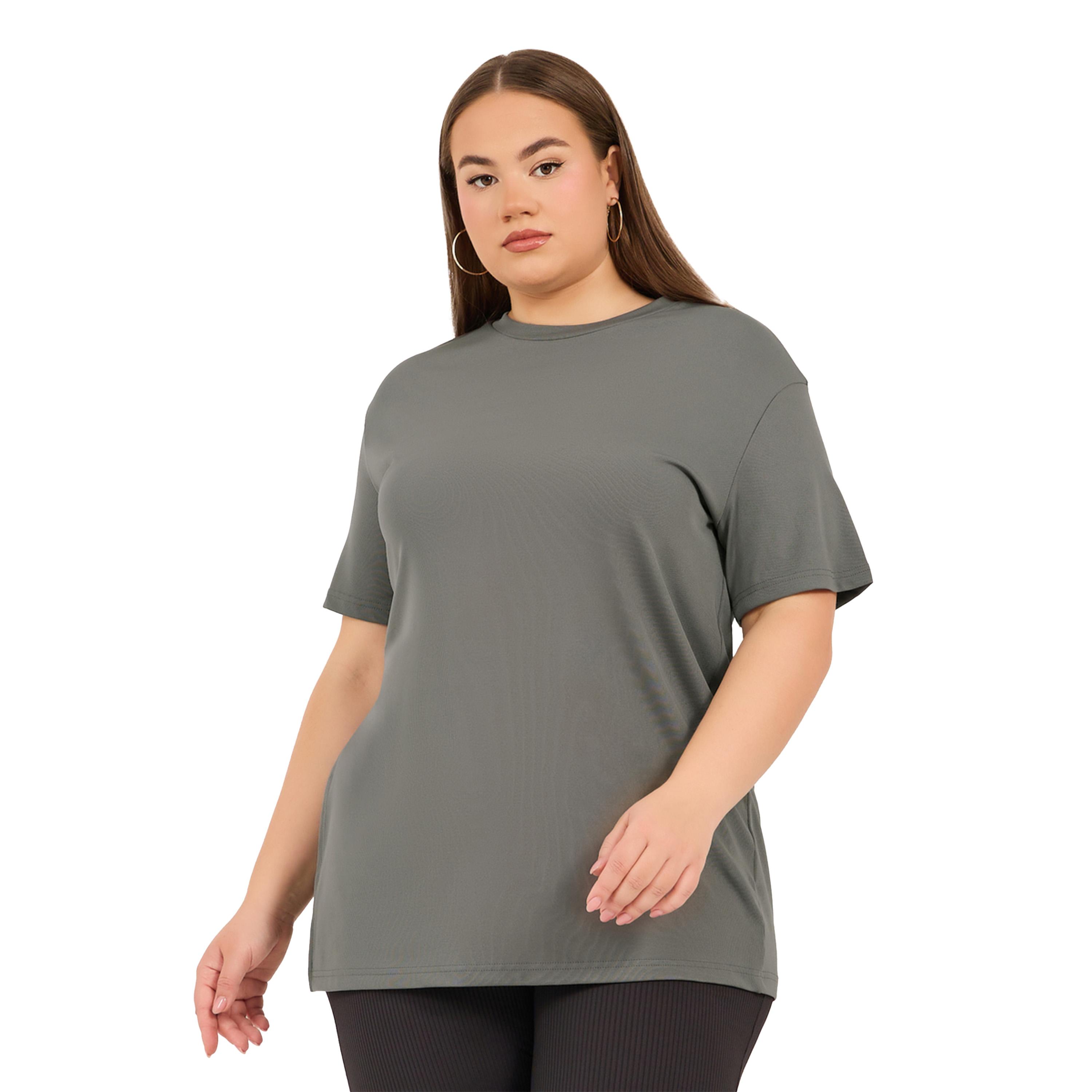 Styli Plus Size Ribbed Knit Round Neck Oversized T-Shirt-women-clothing-tshirts-image-1
