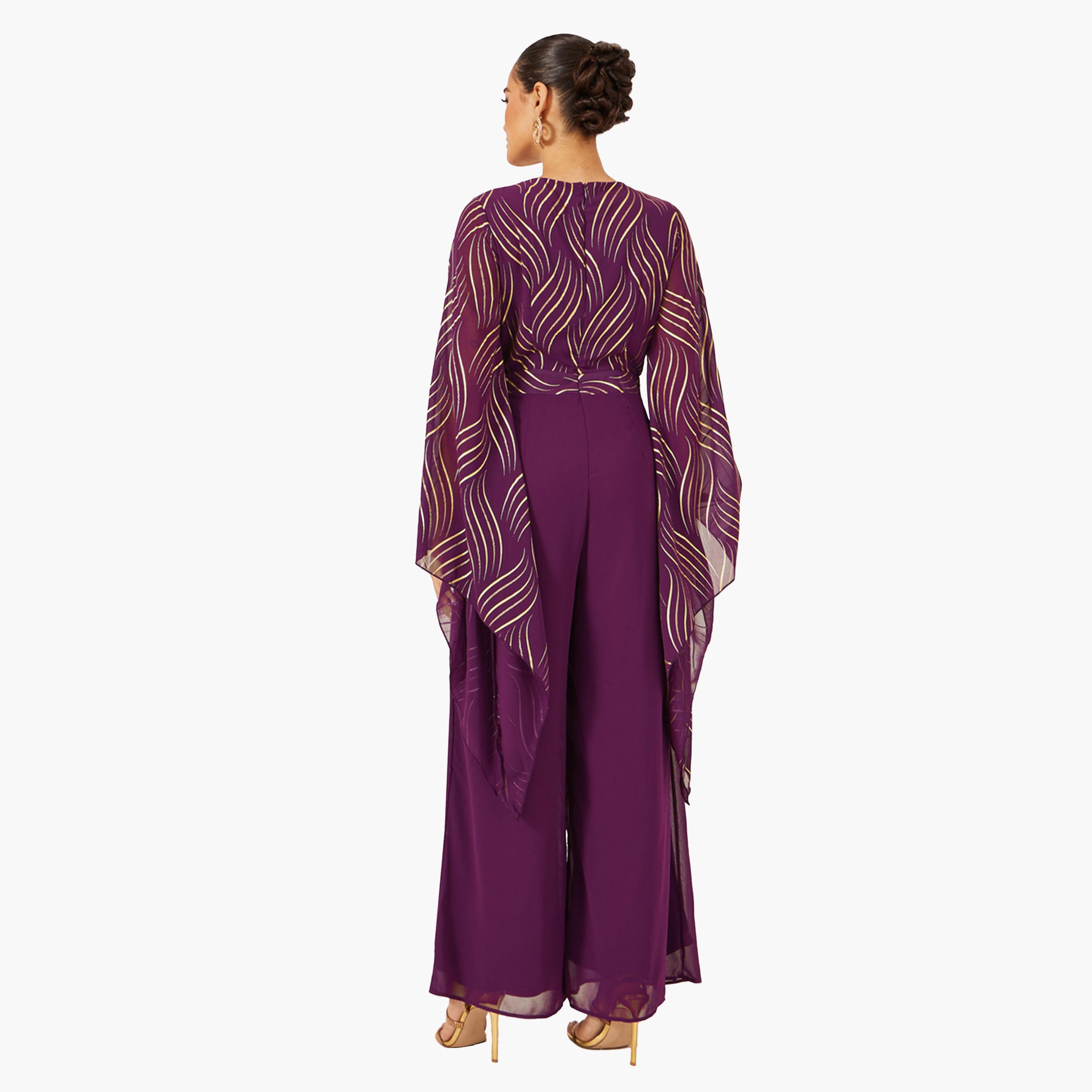 Styli Purple Printed Wide Leg Jumpsuit-women-clothing-jumpsuits-image-5