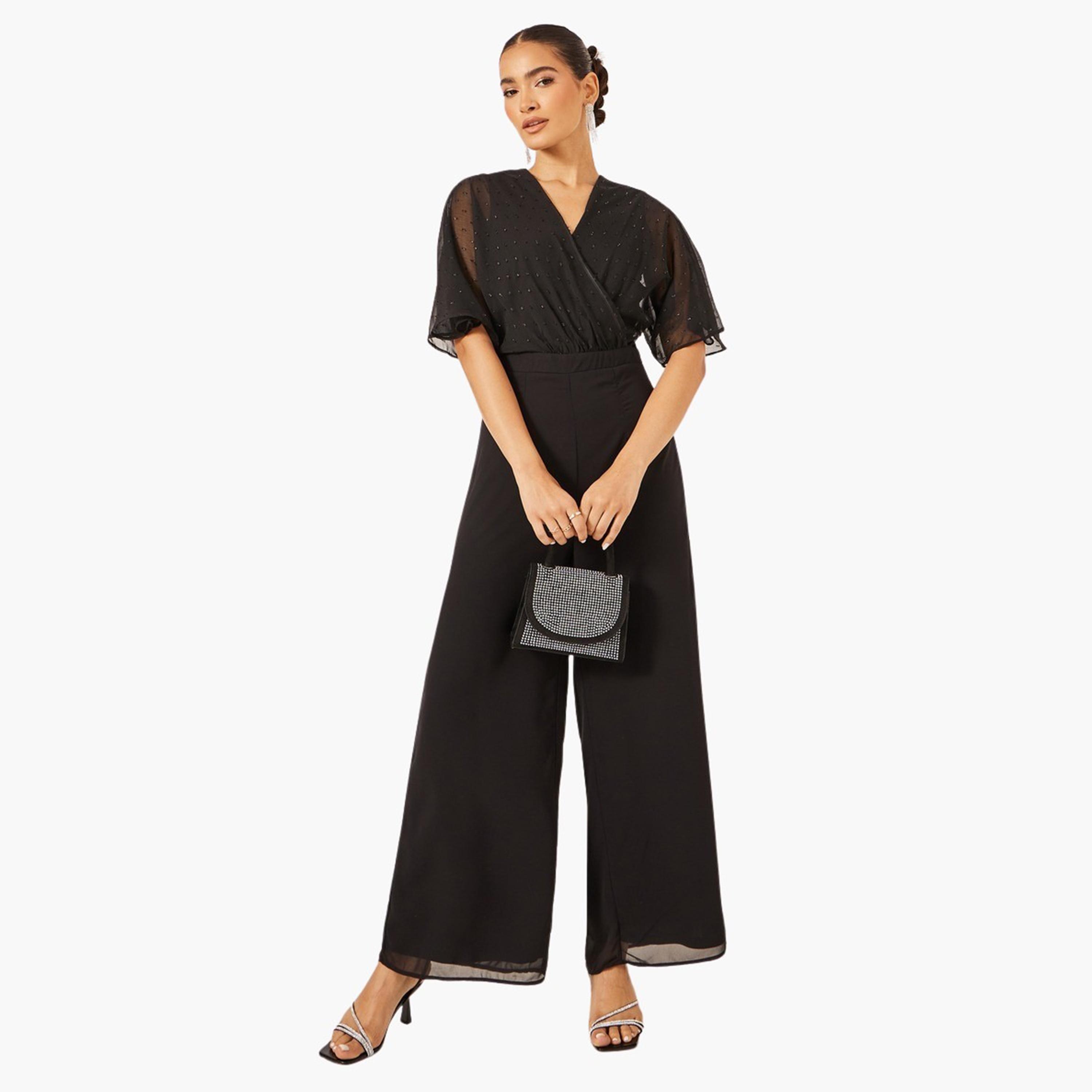 Styli Textured Dobby V-Neck Jumpsuit-women-clothing-jumpsuits-image-2