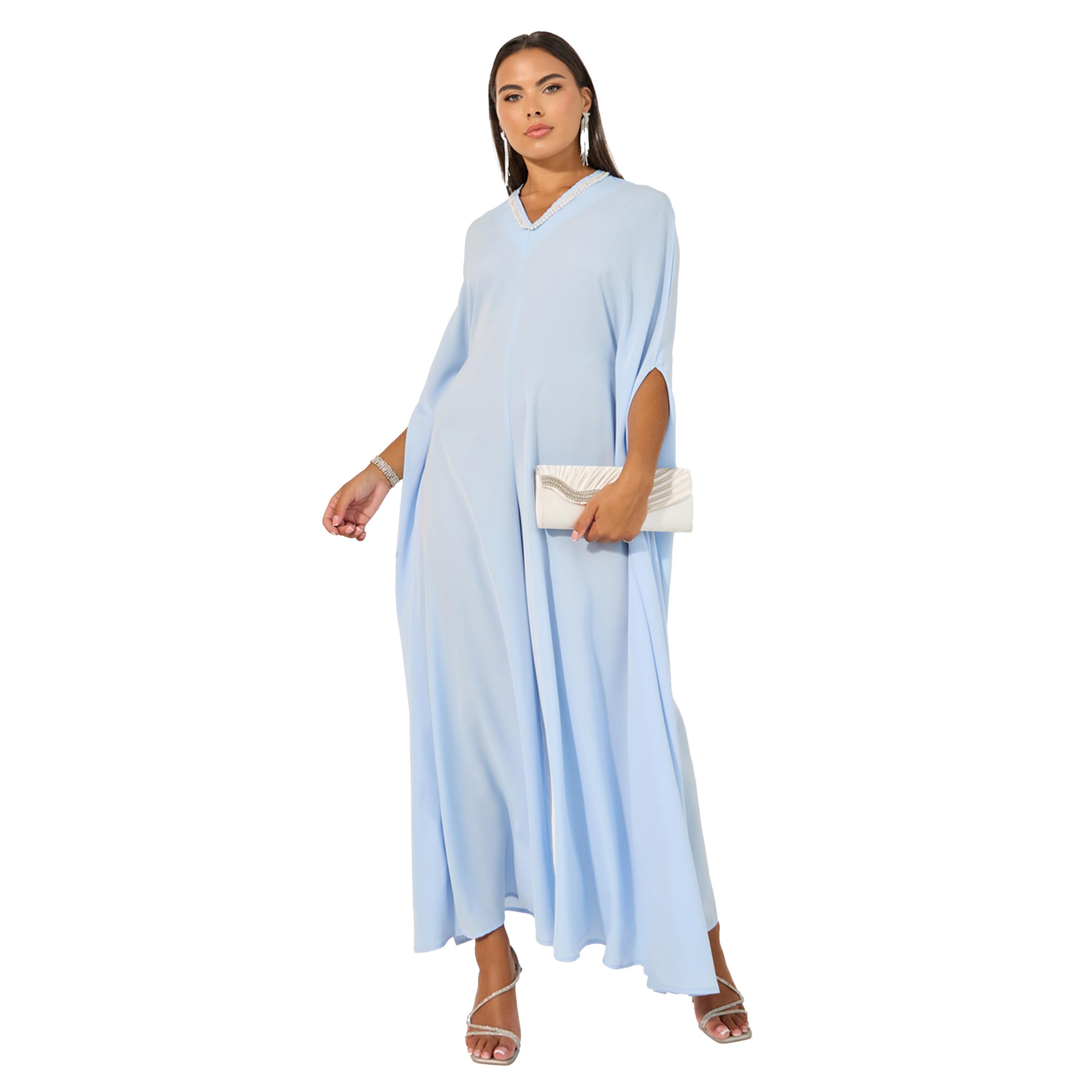 ستايلي - جمبسوت واسع الساق مزين بياقة V-women-clothing-jumpsuits-image-1