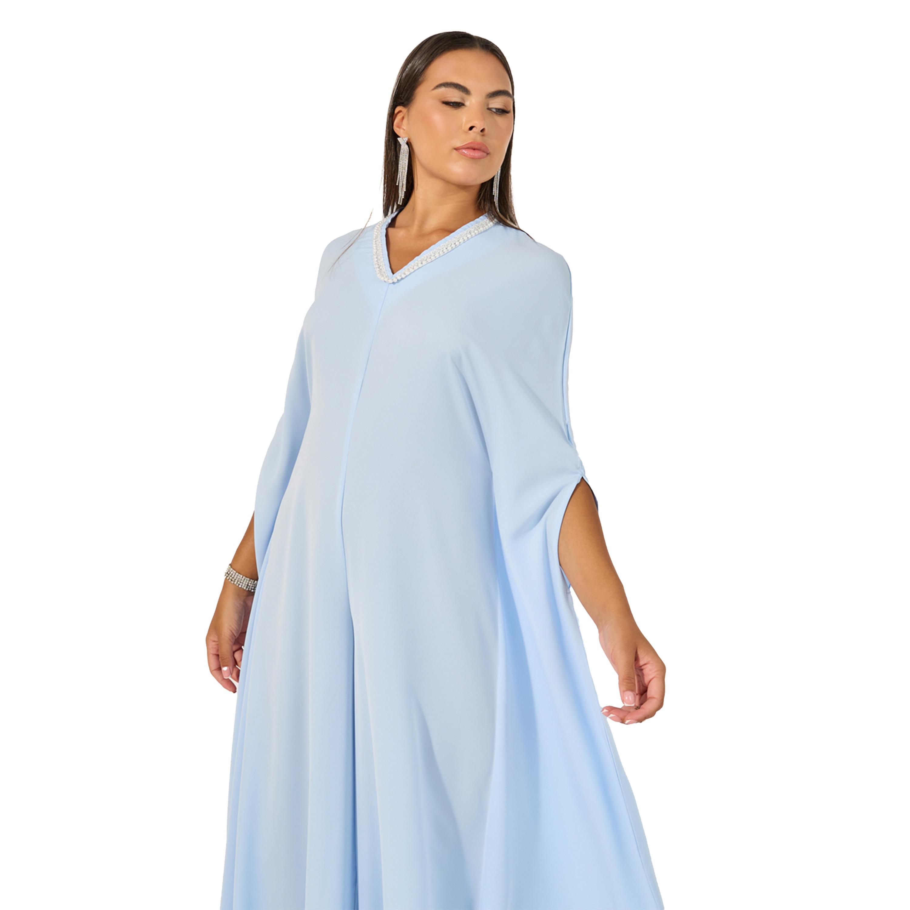 ستايلي - جمبسوت واسع الساق مزين بياقة V-women-clothing-jumpsuits-image-3