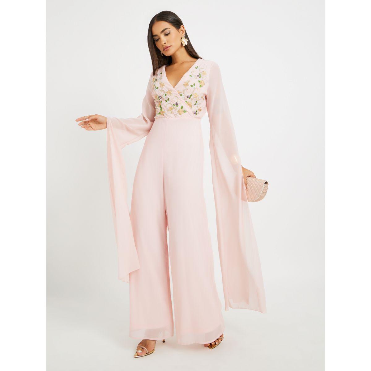 جمبسوت بأرجل واسعة وأكمام بنمط رداء-women-clothing-jumpsuits-image-1