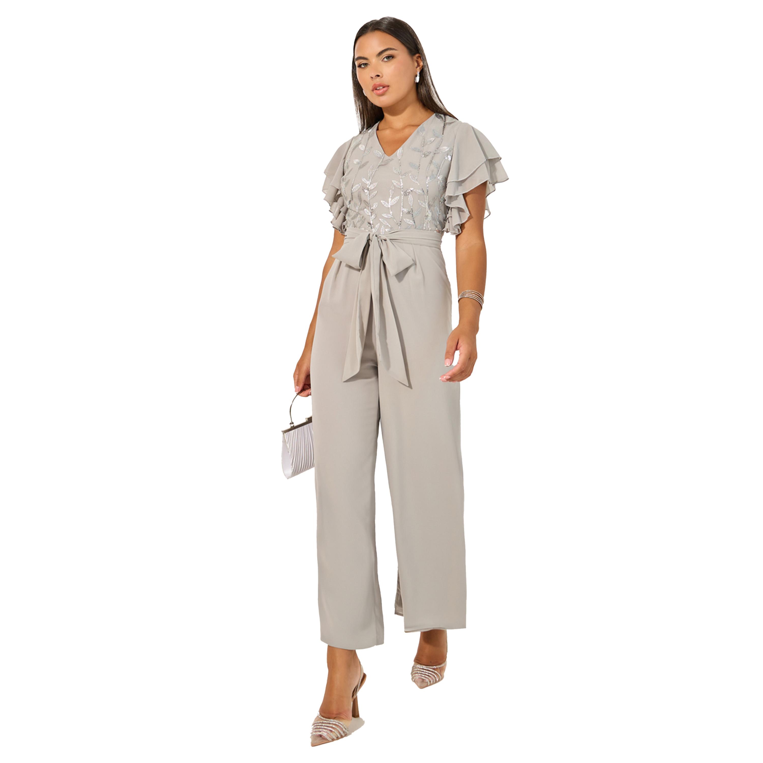 ستايلي - جمبسوت طبقات مطرز بساق واسعة وأكمام مكشكشة-women-clothing-jumpsuits-image-1