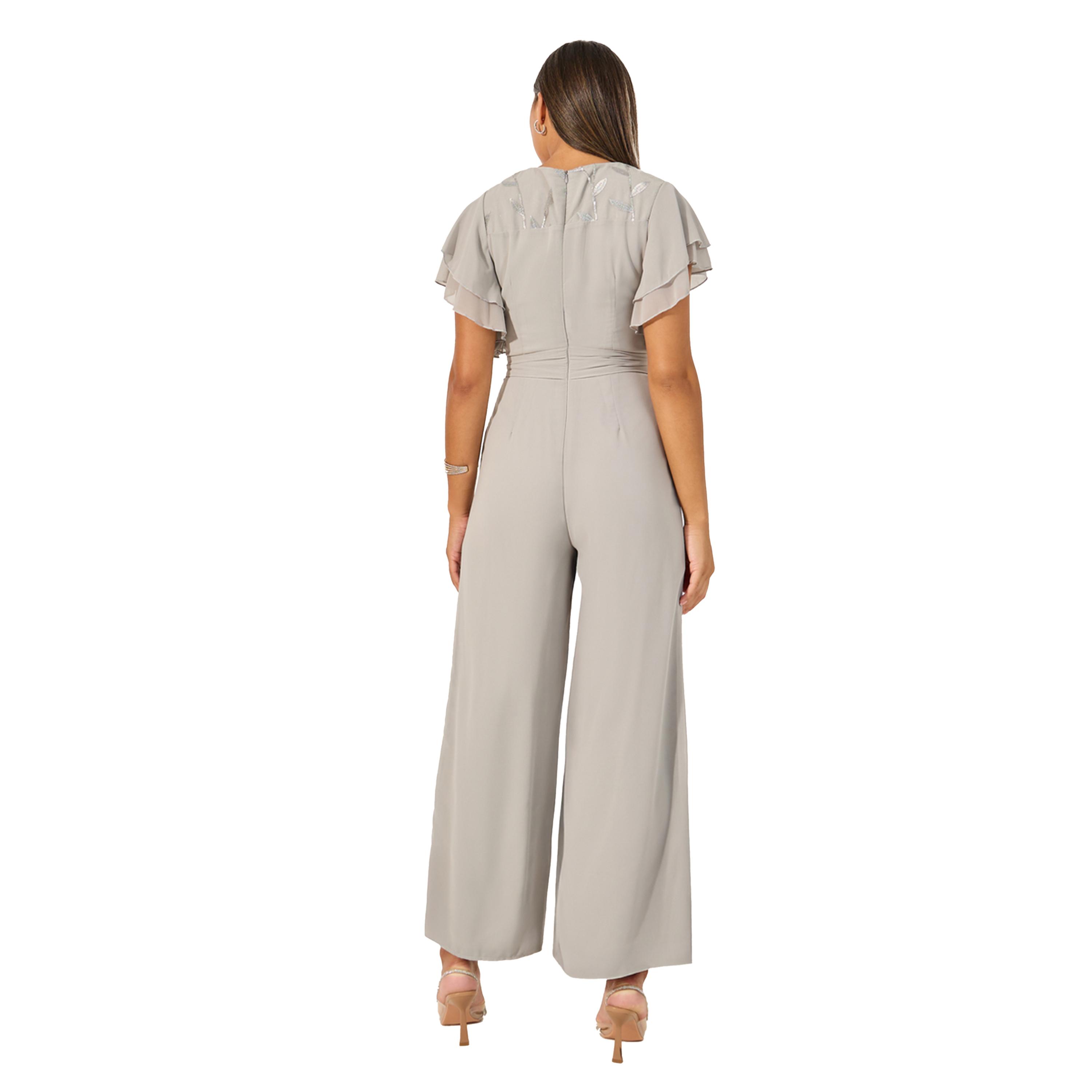 ستايلي - جمبسوت طبقات مطرز بساق واسعة وأكمام مكشكشة-women-clothing-jumpsuits-image-5