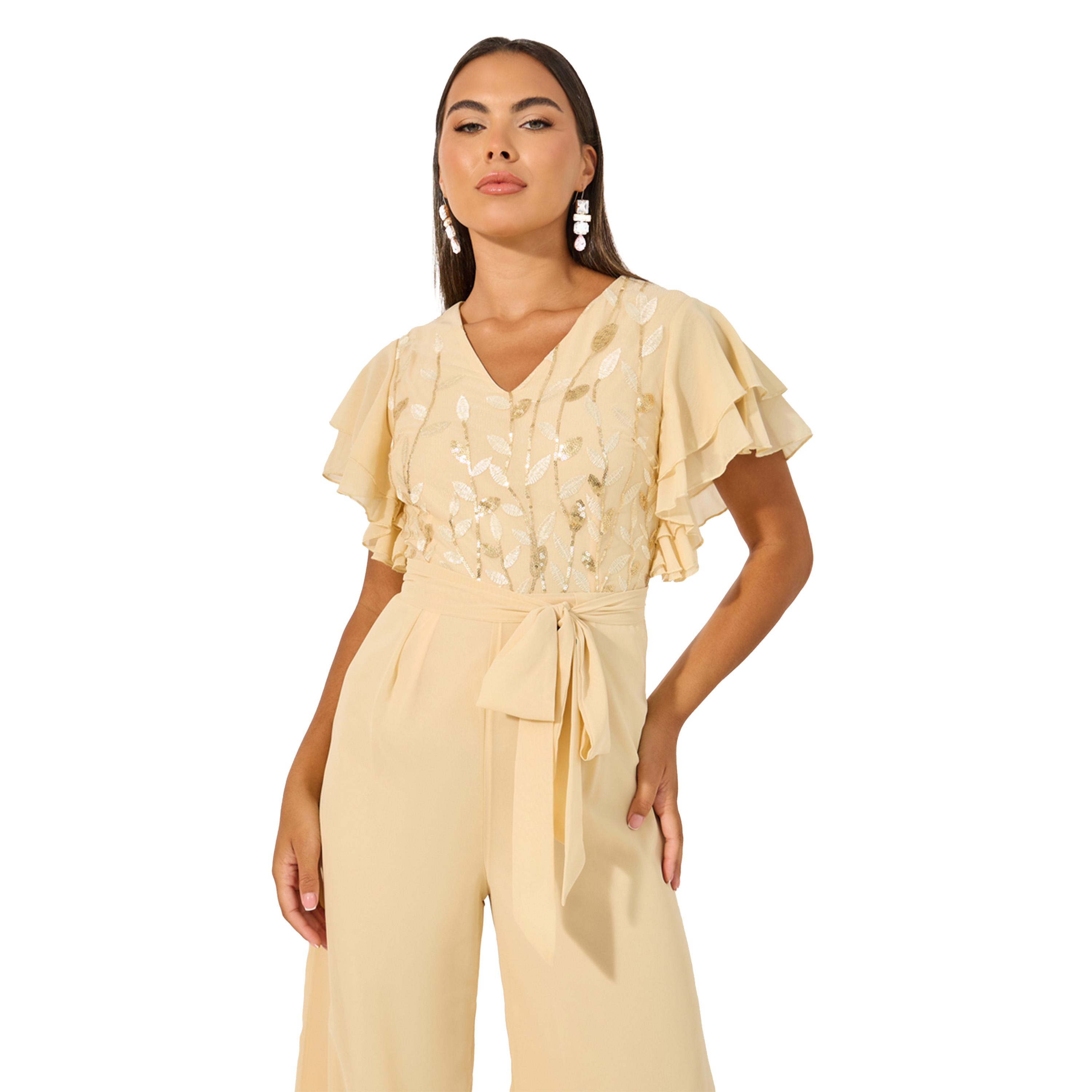 Styli Embroidered Layered Ruffled Sleeves Wide Leg Jumpsuit-women-clothing-jumpsuits-image-3