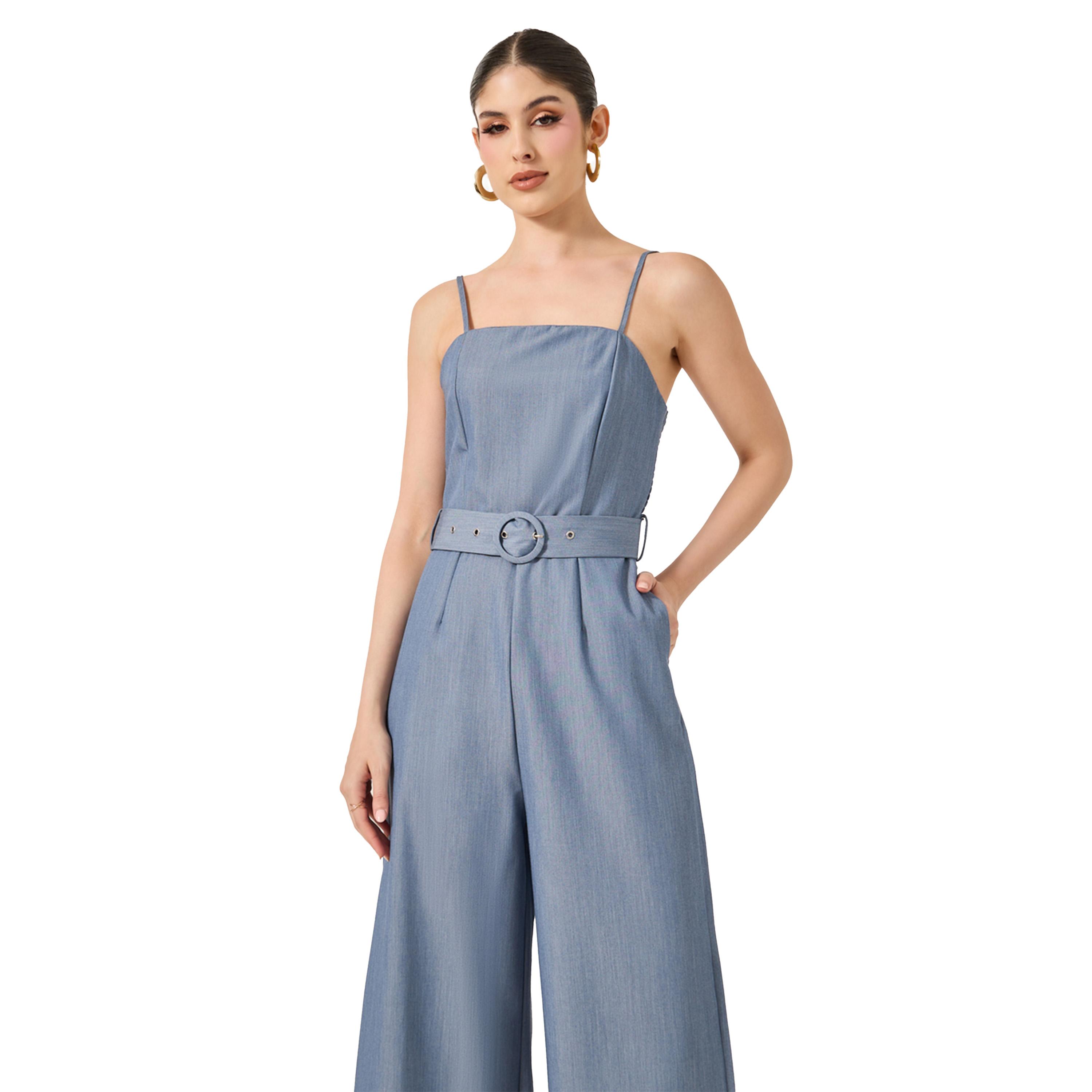 Styli Smocked Back Belted Strappy Wide Leg Jumpsuit-women-clothing-jumpsuits-image-3