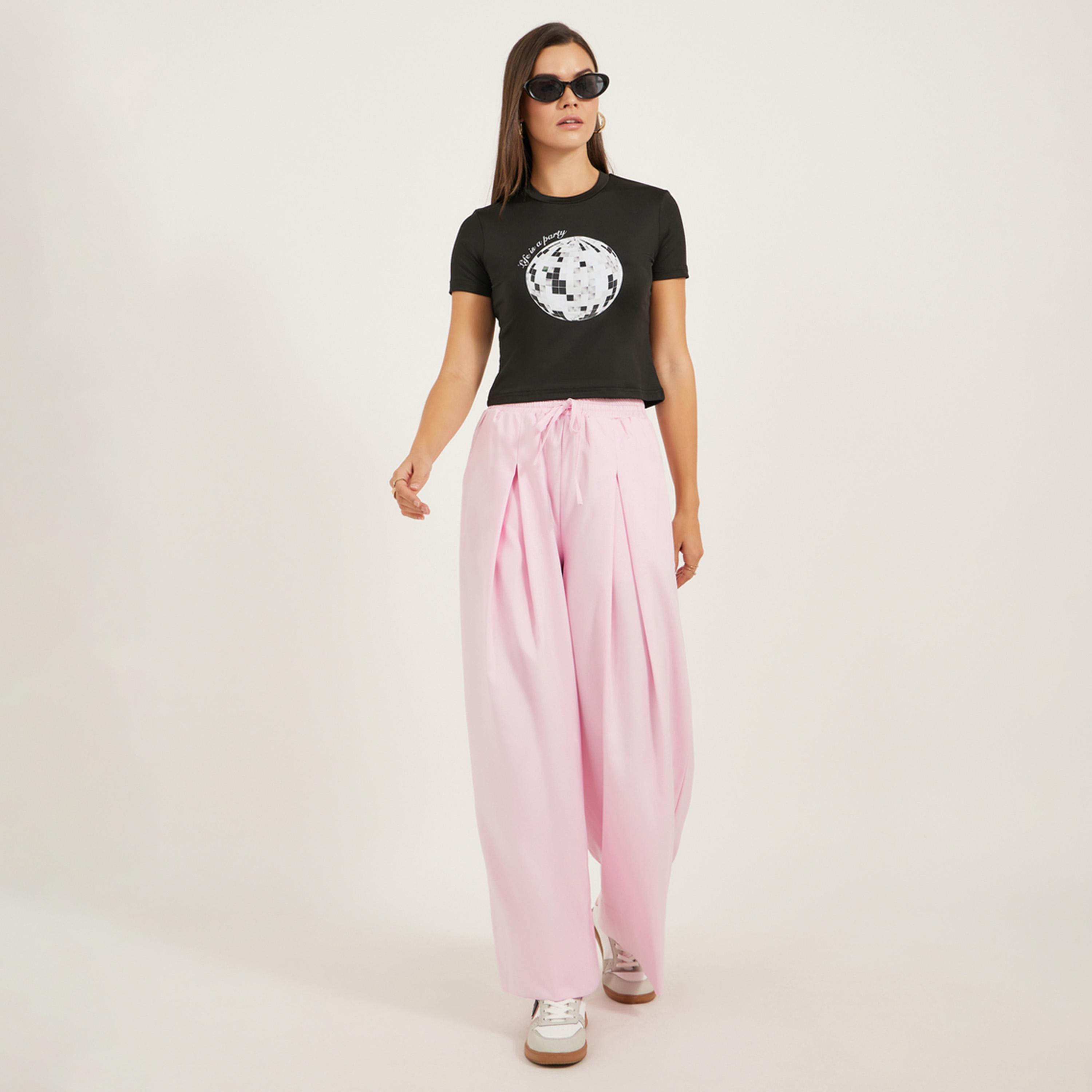 Styli Graphic Print Round Neck Crop T-Shirt-women-clothing-tshirts-image-2