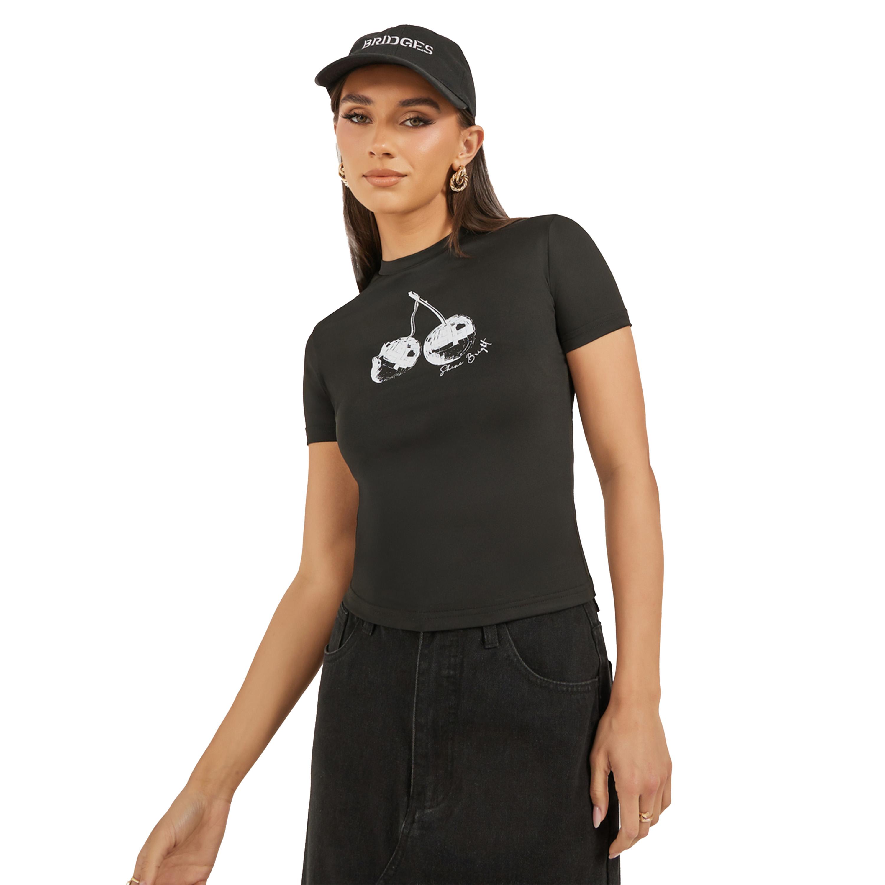 Styli Graphic Print Round Neck Crop T-Shirt-women-clothing-tshirts-image-1