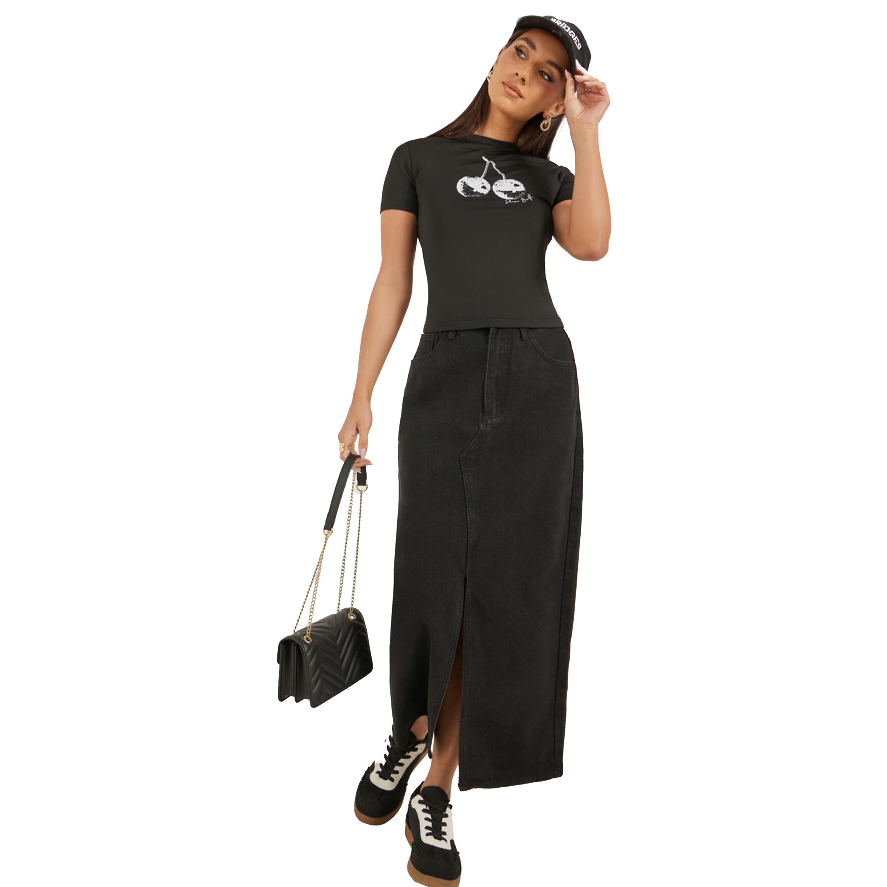Styli Graphic Print Round Neck Crop T-Shirt-women-clothing-tshirts-image-2