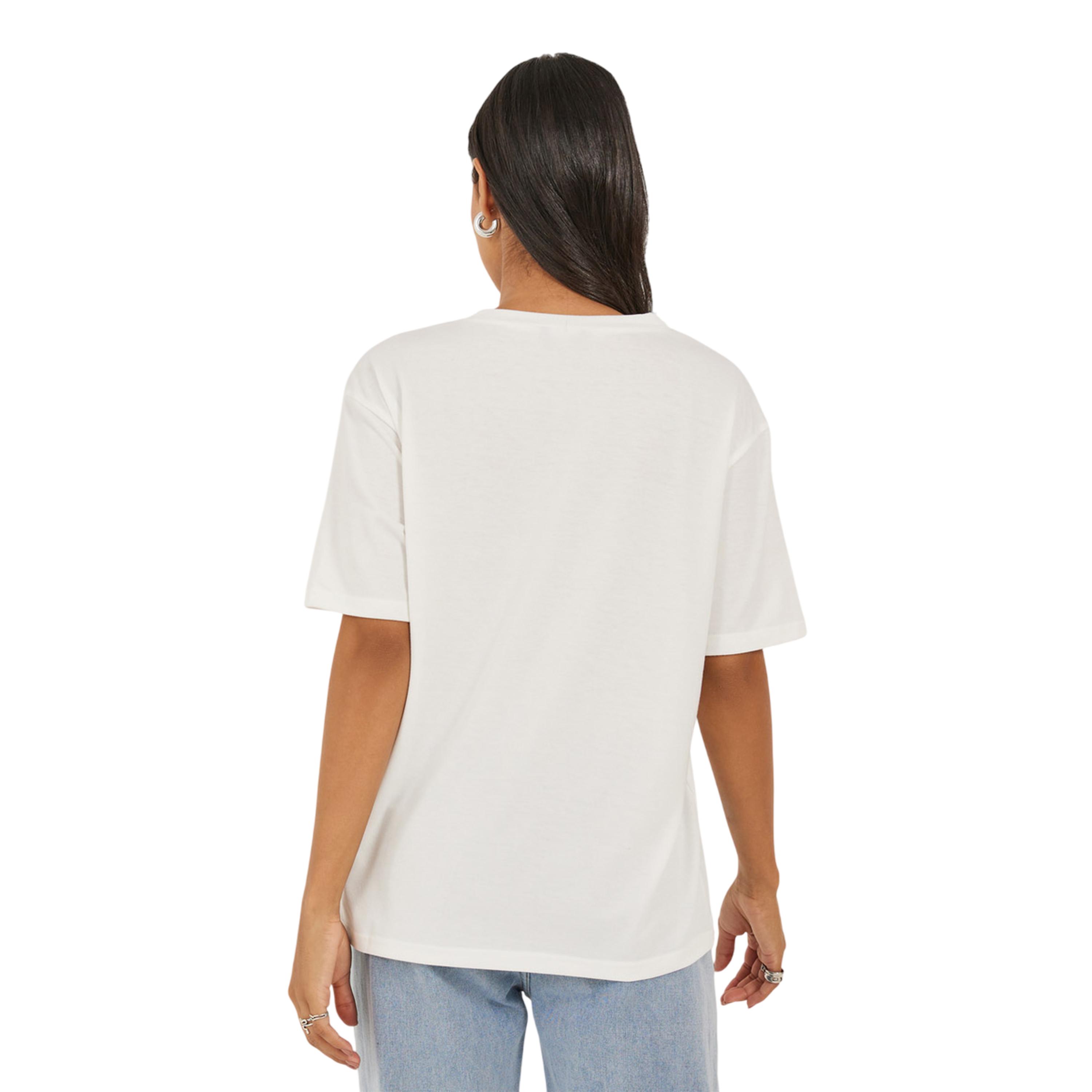 Styli Women White Oversized Zebra Foil Print Mock Pocket T-Shirt-women-clothing-tshirts-image-5