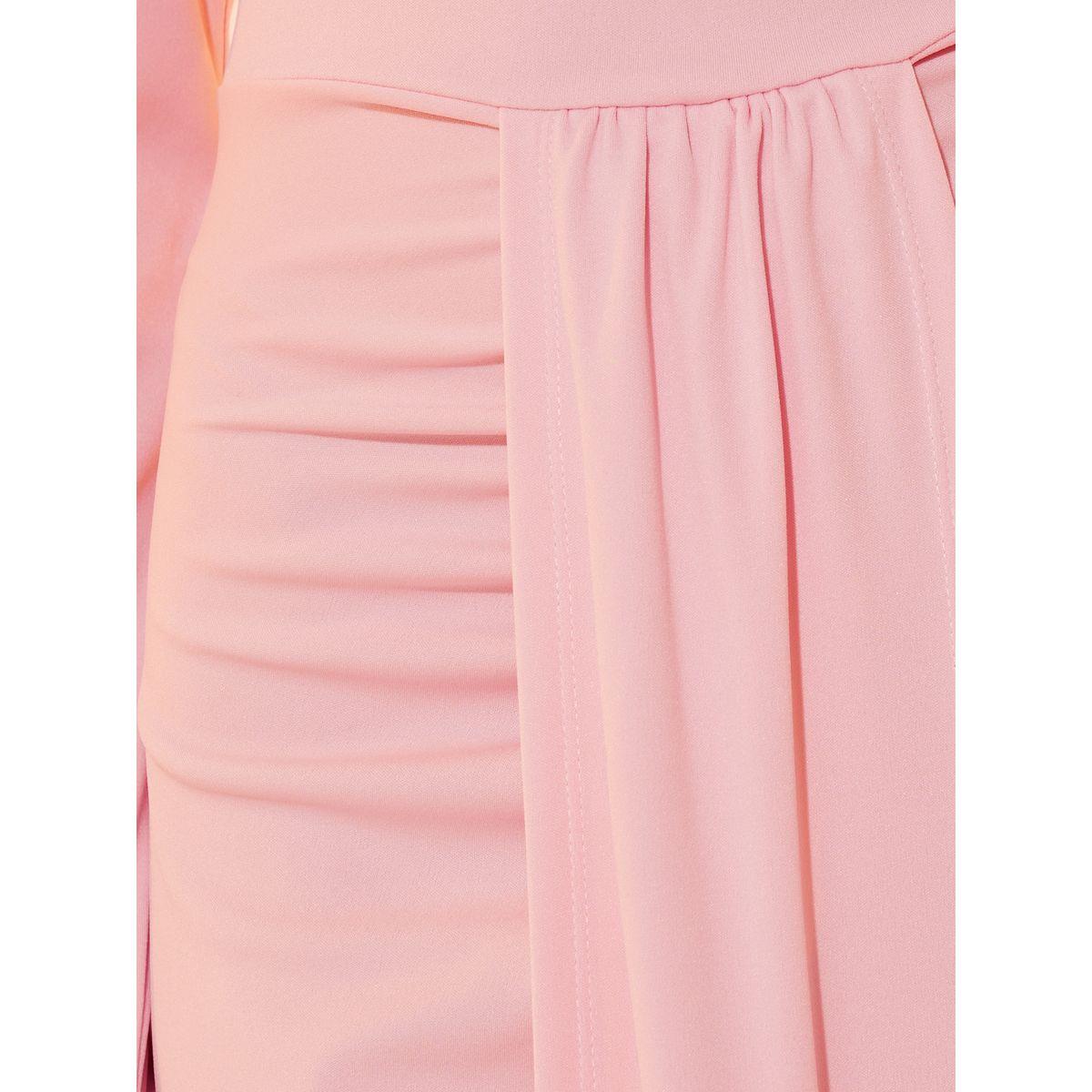 فستان طويل بتفاصيل مزمومة وطبقة منسدلة-women-clothing-dresses-image-3