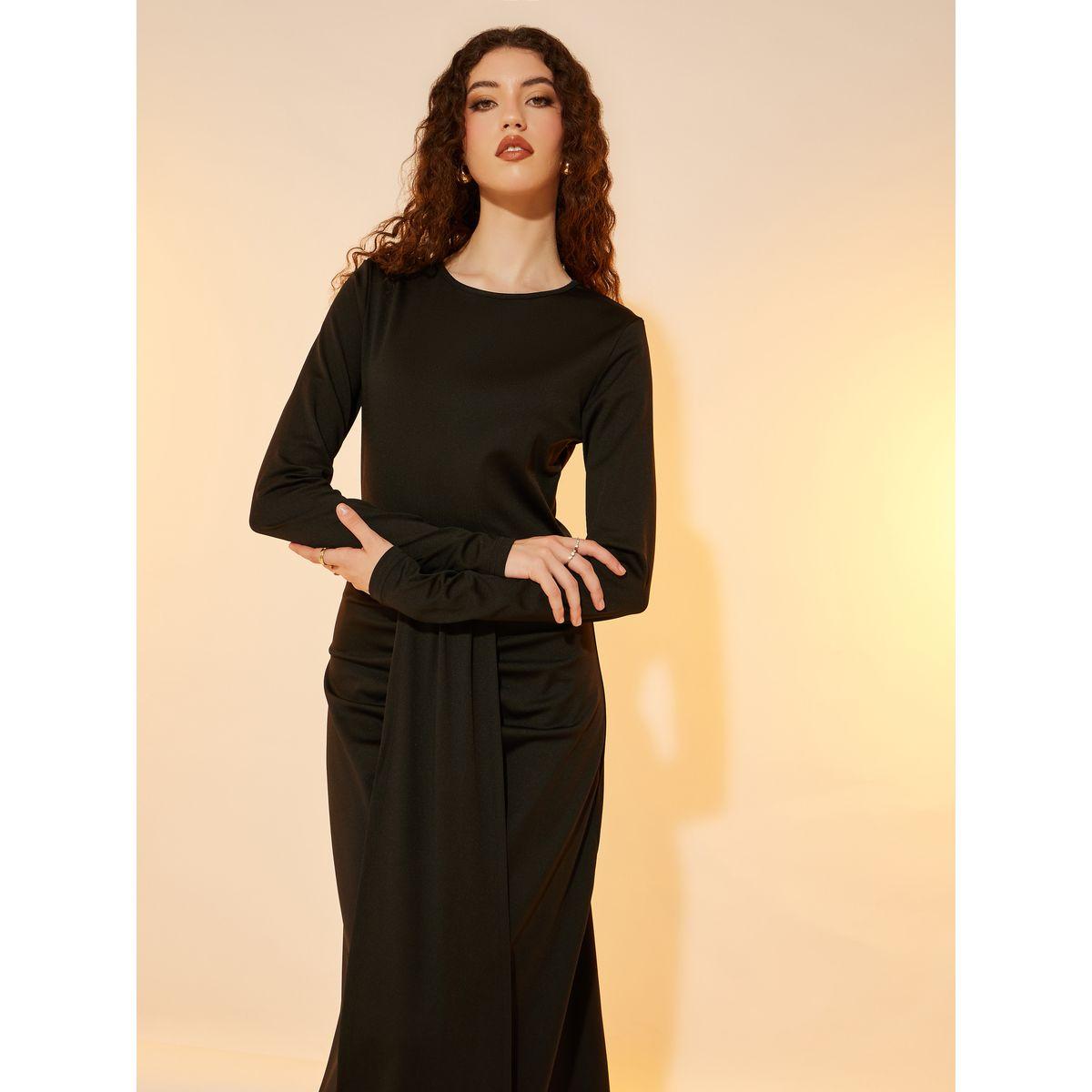 Take Two Ruched Sheath Maxi Dress with Drape Overlay-women-clothing-dresses-image-2
