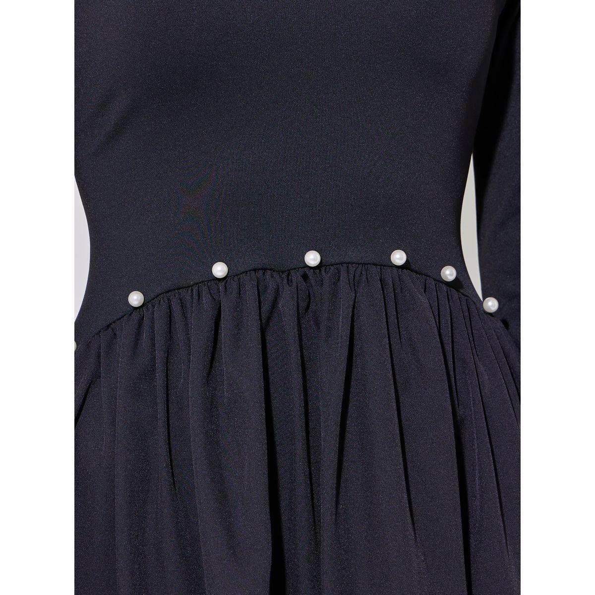 فستان ميدي مزين بلؤلؤ صناعي وحافة مطاطية-women-clothing-dresses-image-5