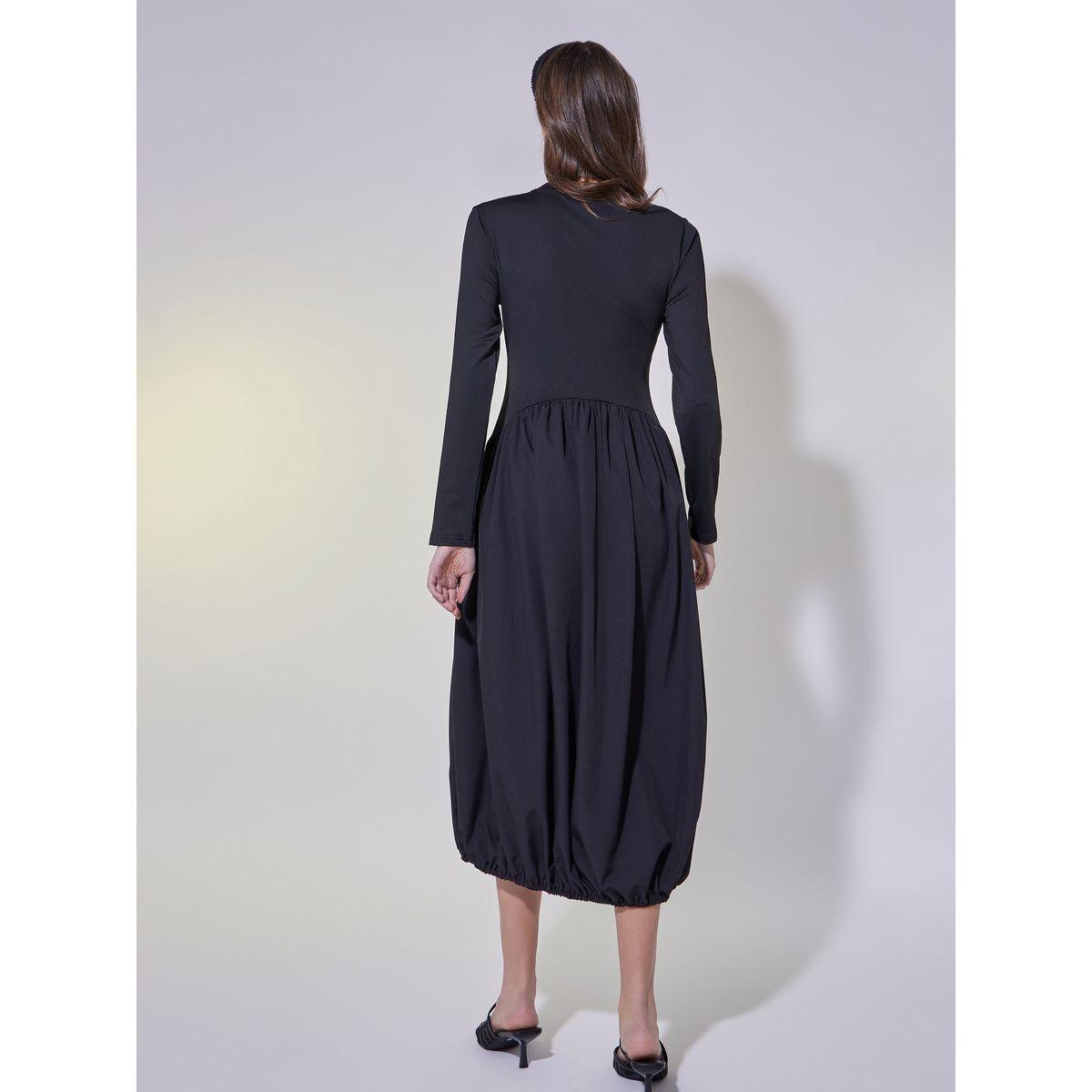 فستان ميدي مزين بلؤلؤ صناعي وحافة مطاطية-women-clothing-dresses-image-6