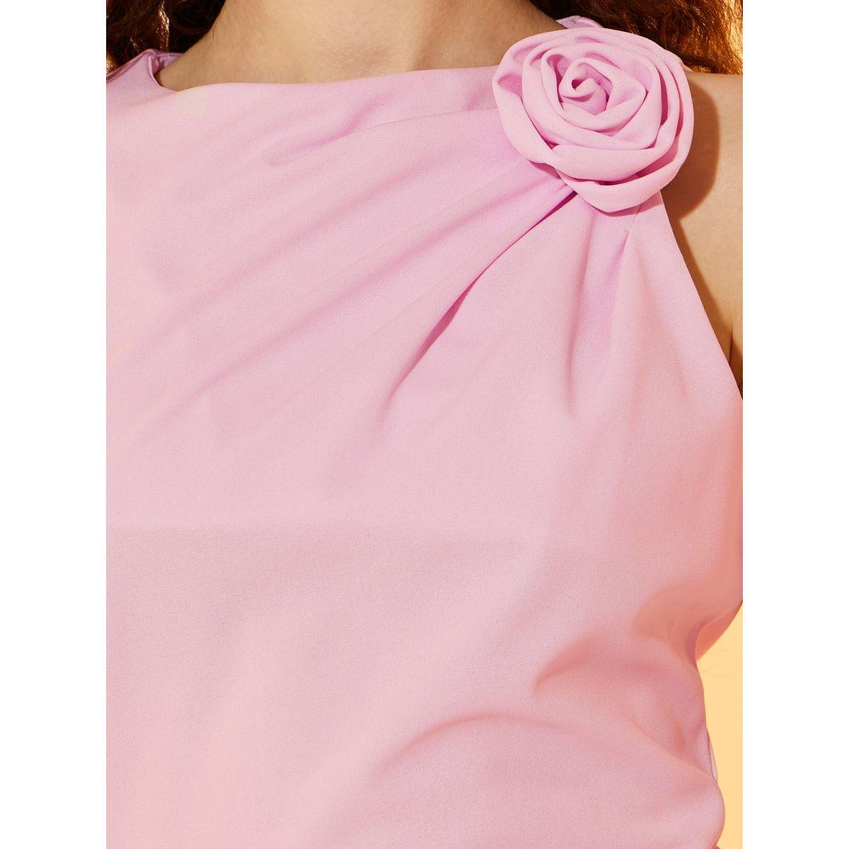 Take Two Round Neck Flower Detail Sheath Maxi Dress-women-clothing-dresses-image-3