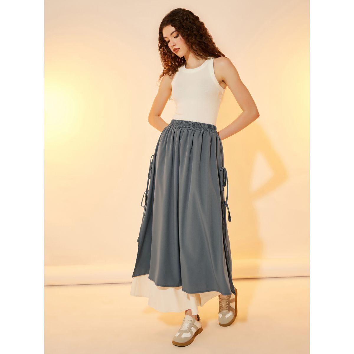 Take Two Color Block Layered A-Line Maxi Skirt with Tie-Up Detail-women-clothing-bottoms-skirts-image-1