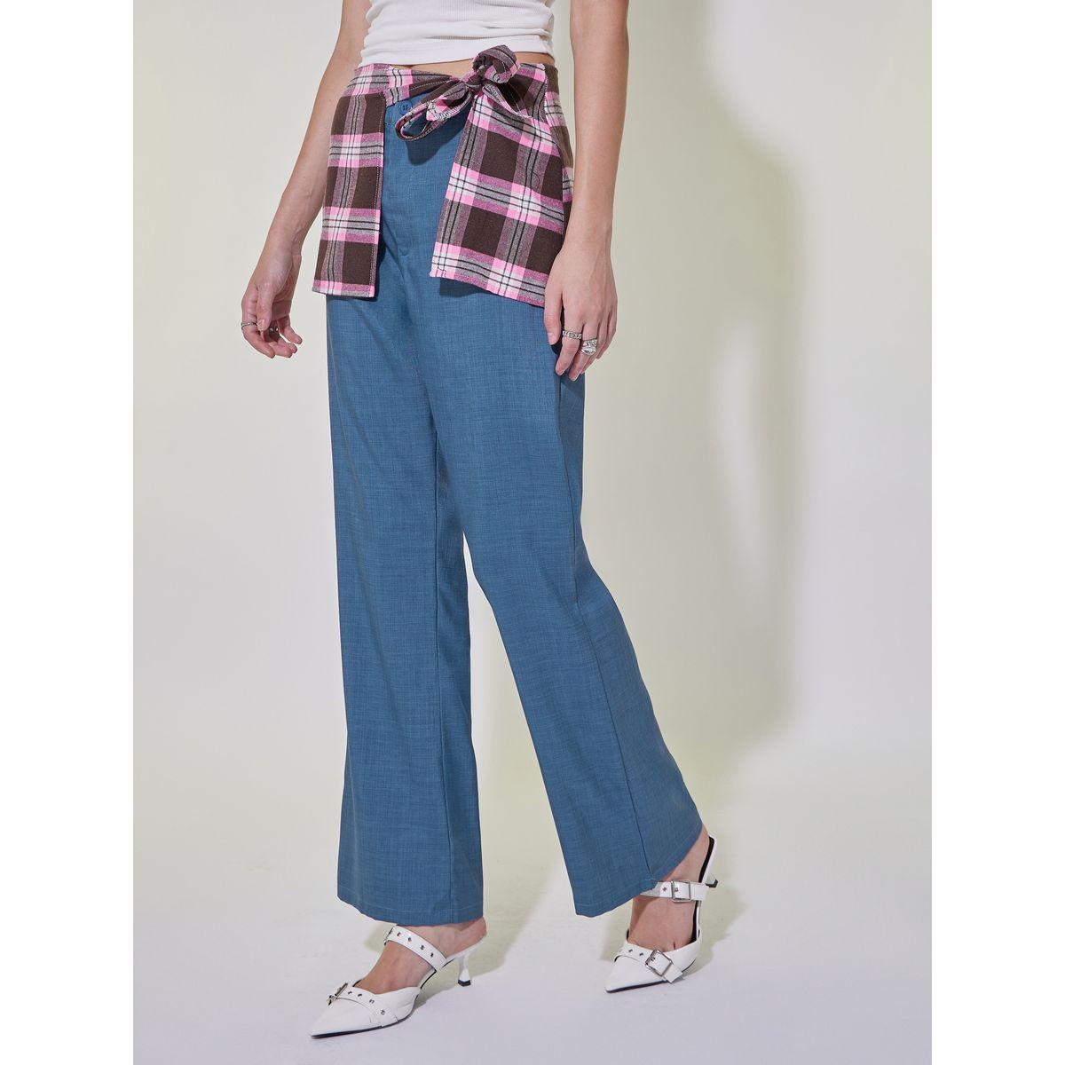 بنطال بأرجل واسعة وطبقة خصر بأربطة-women-clothing-bottoms-trousers-image-2