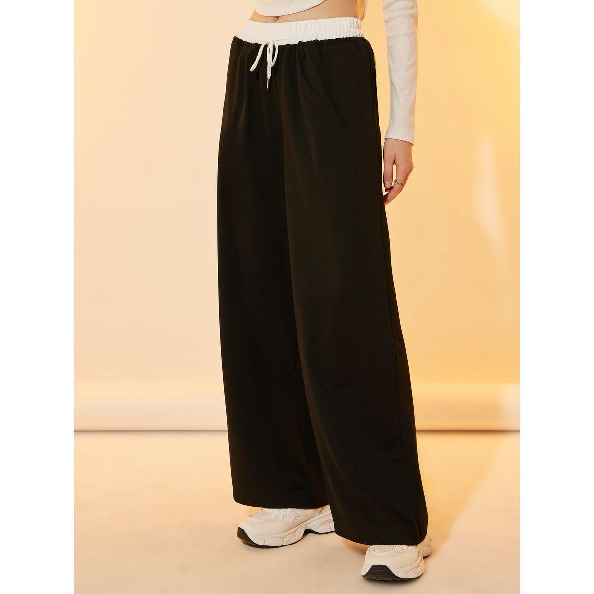 Take Two Plain Contrast Waist Wide Leg Pants-women-clothing-bottoms-trousers-image-3