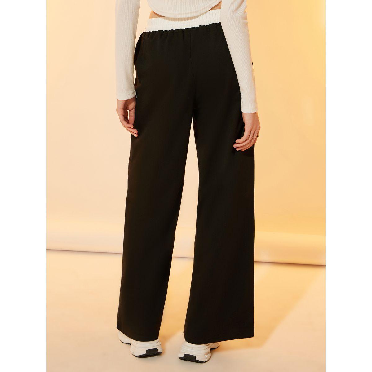 Take Two Plain Contrast Waist Wide Leg Pants-women-clothing-bottoms-trousers-image-4