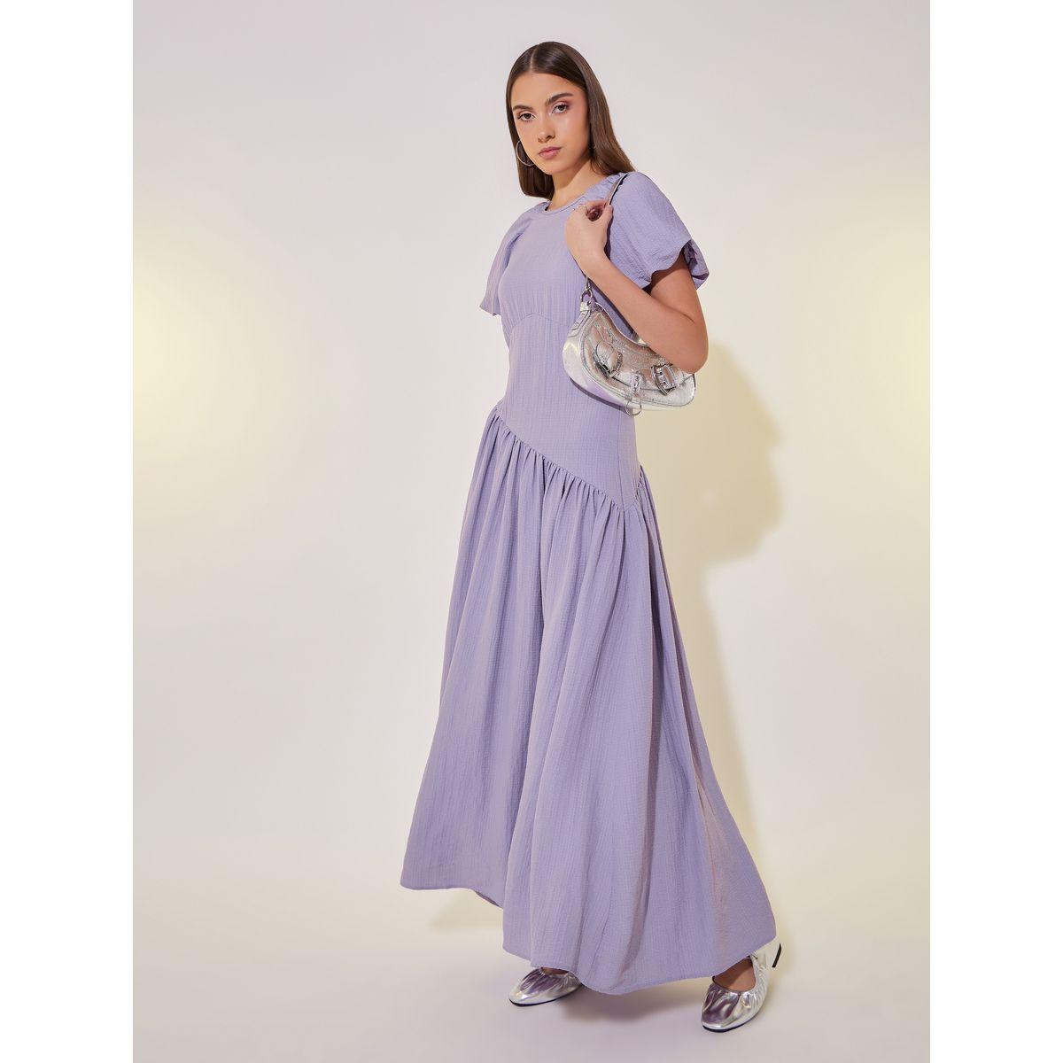 Take Two Solid Textured Lantern Sleeves Maxi Dress-women-clothing-dresses-image-3