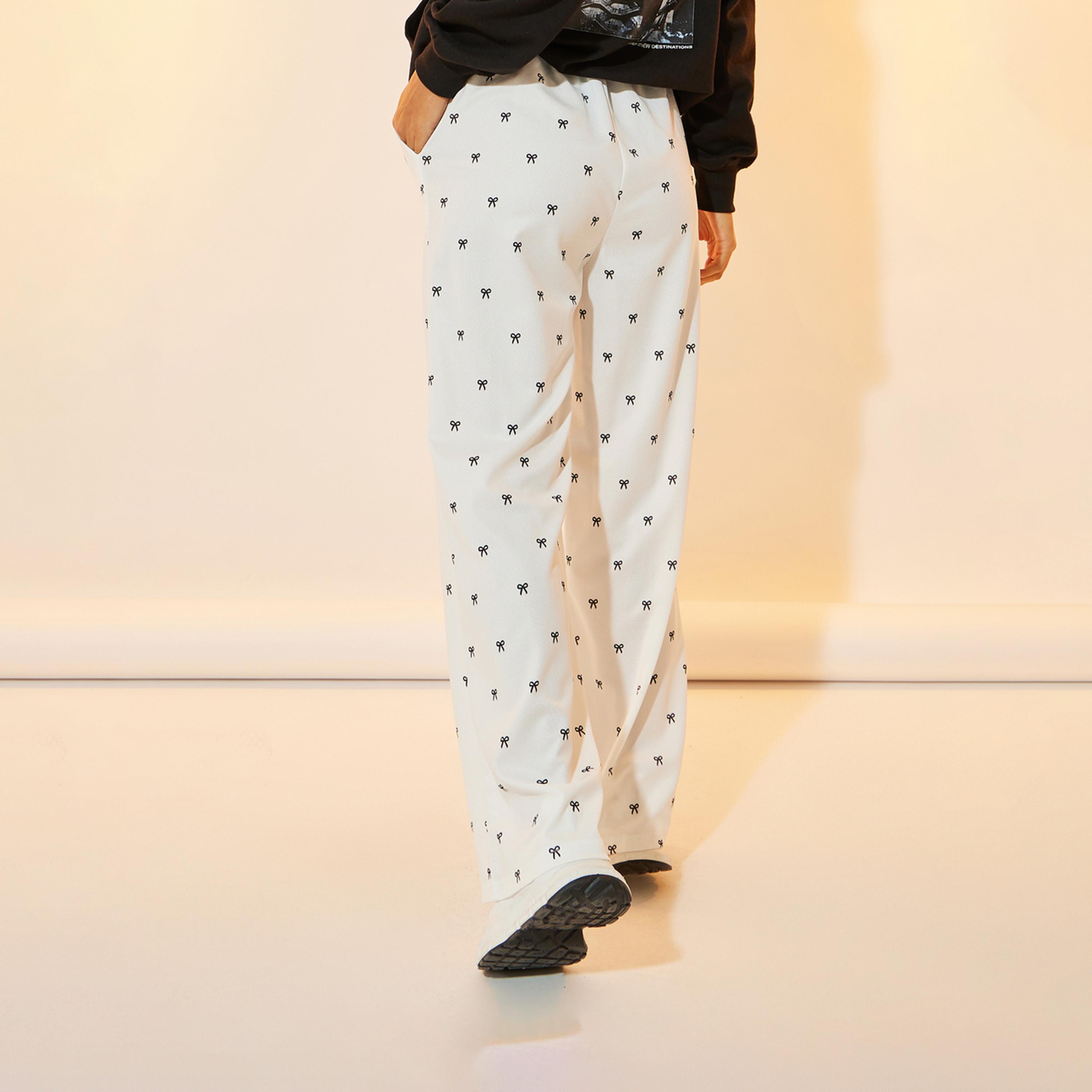 Take Two High Rise Bow Print Straight Leg Pants-women-clothing-bottoms-trousers-image-5