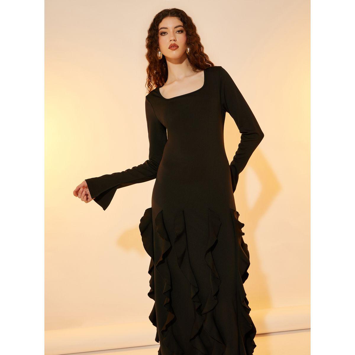 Take Two Square Neck Ruffled Sheath Maxi Dress-women-clothing-dresses-image-2