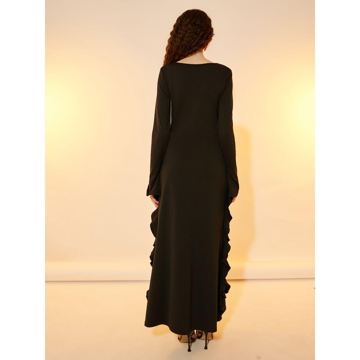 Take Two Square Neck Ruffled Sheath Maxi Dress-women-clothing-dresses-image-4