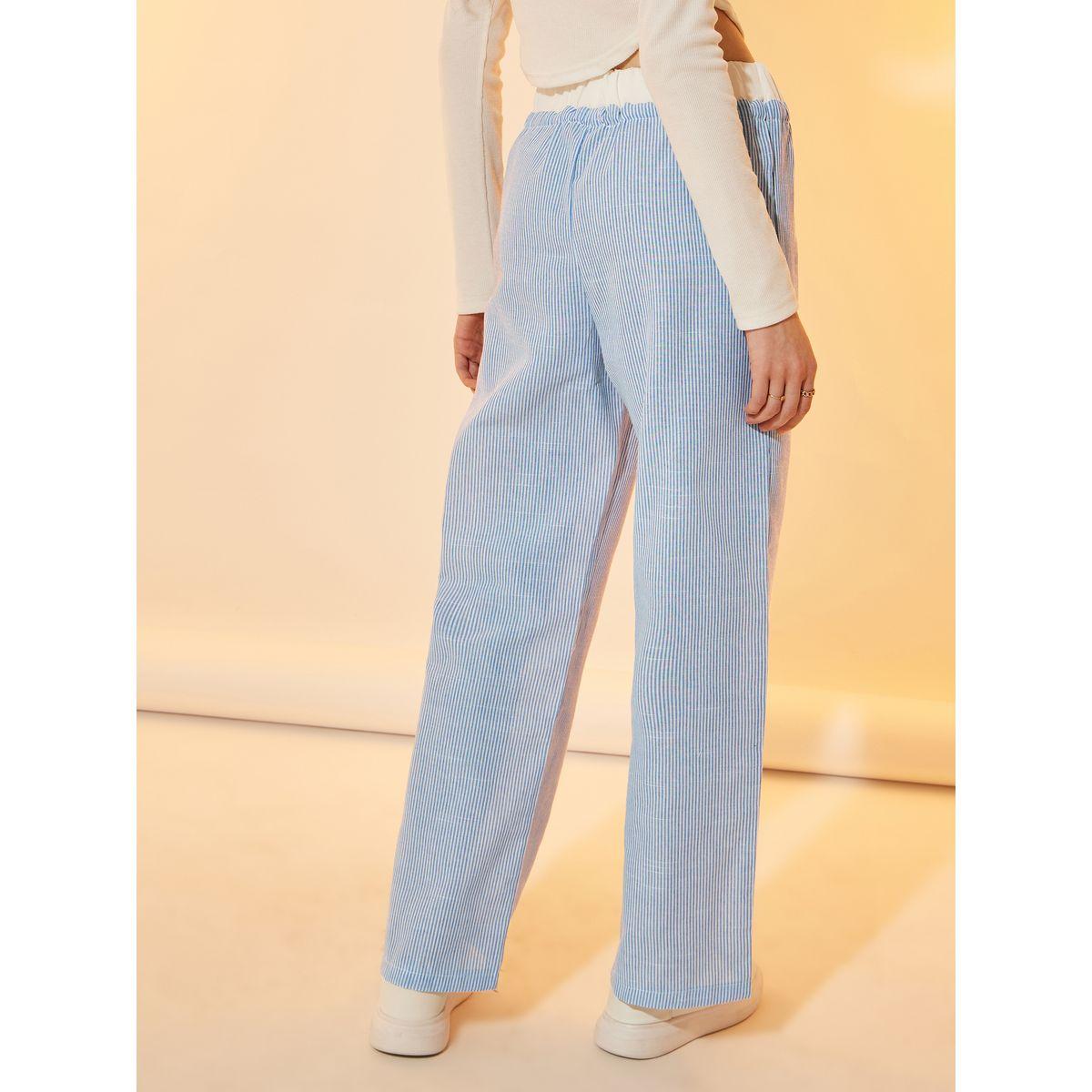 Take Two Striped Contrast Waist Wide Leg Pants-women-clothing-bottoms-trousers-image-4
