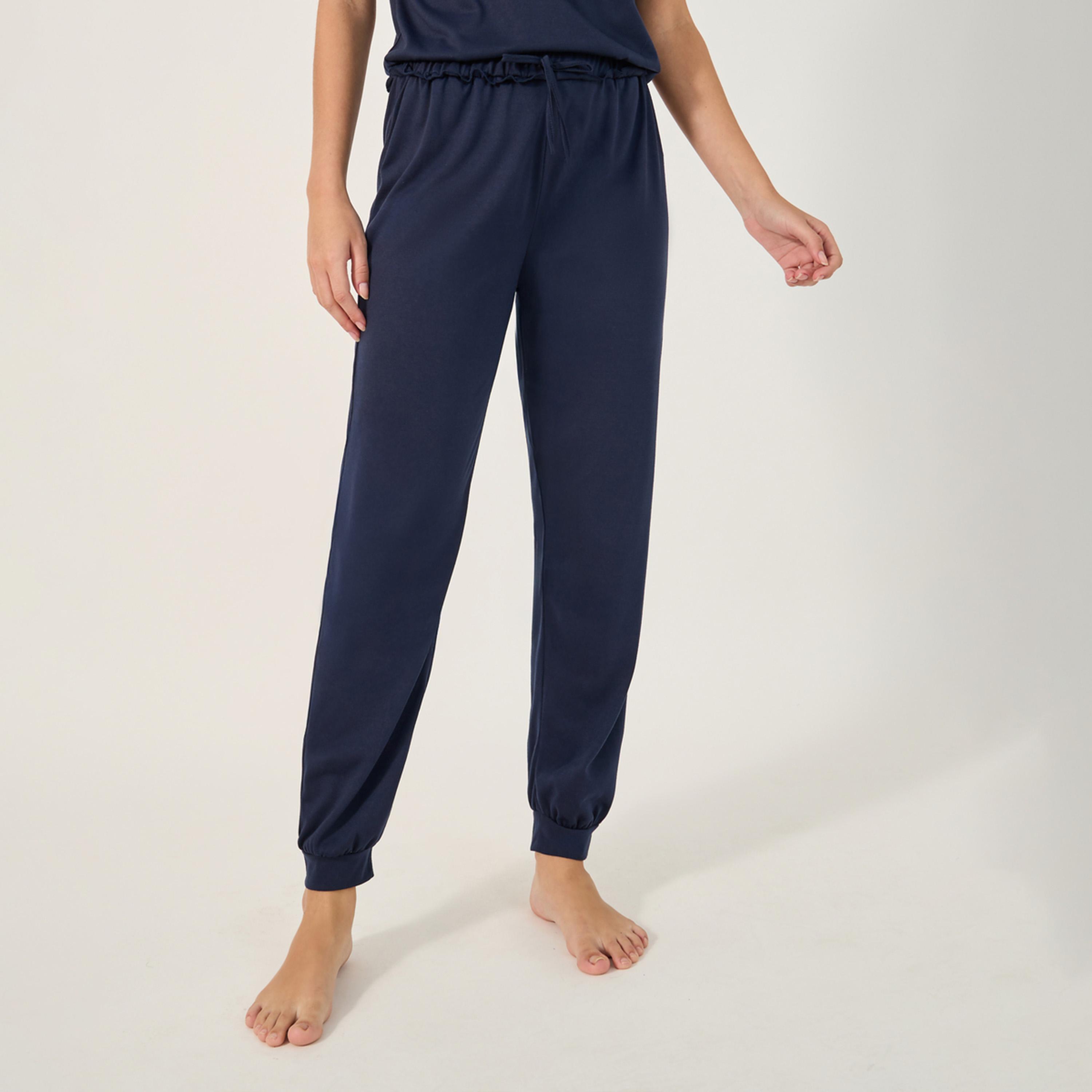 Styli Slogan Print Round Neck T-Shirt and Pyjama Set-women-clothing-nightwear-pyjamas-longsets-image-6