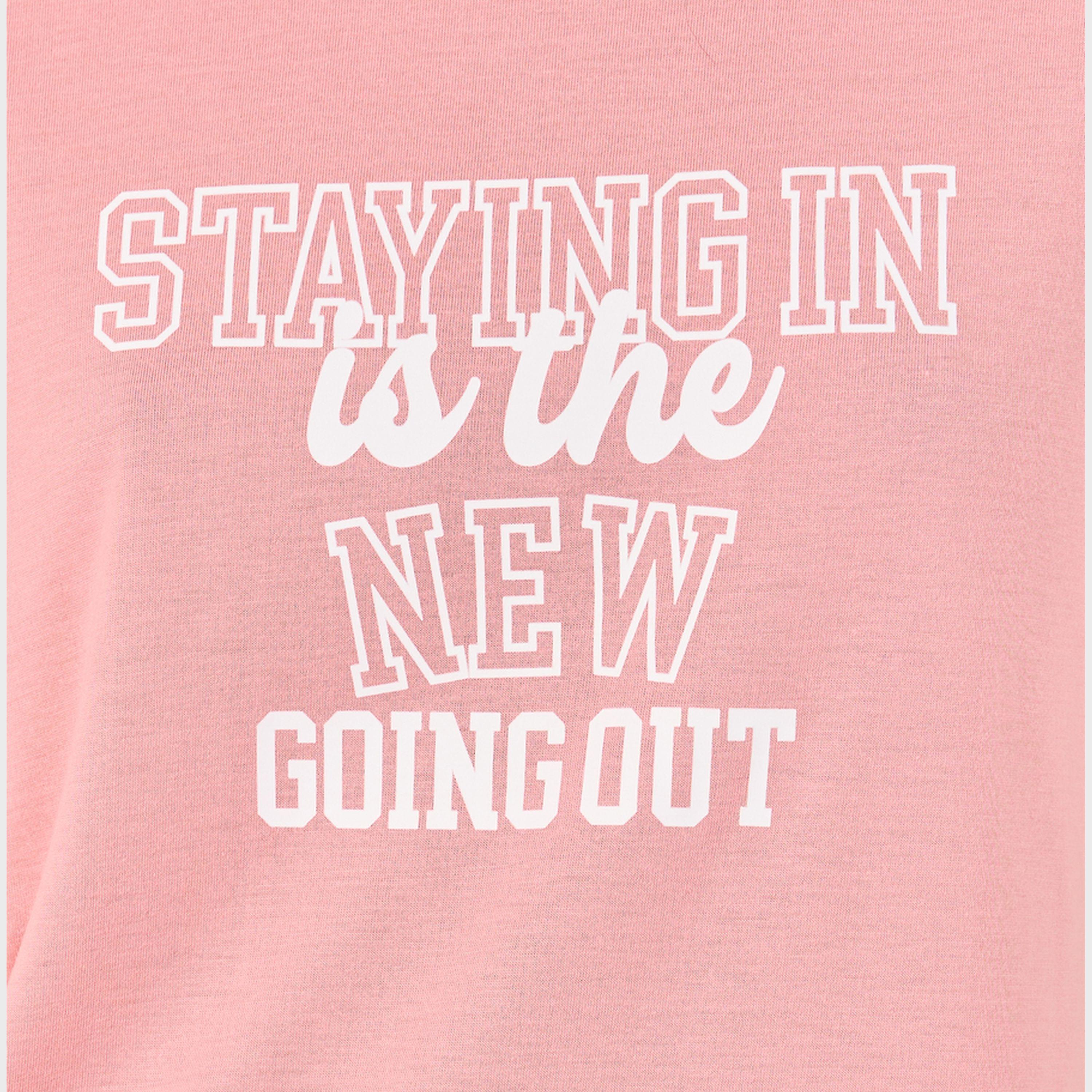 Styli Staying In Slogan Dropped Shoulder Sleep T-Shirt Dress-women-clothing-nightwear-nighties-image-3