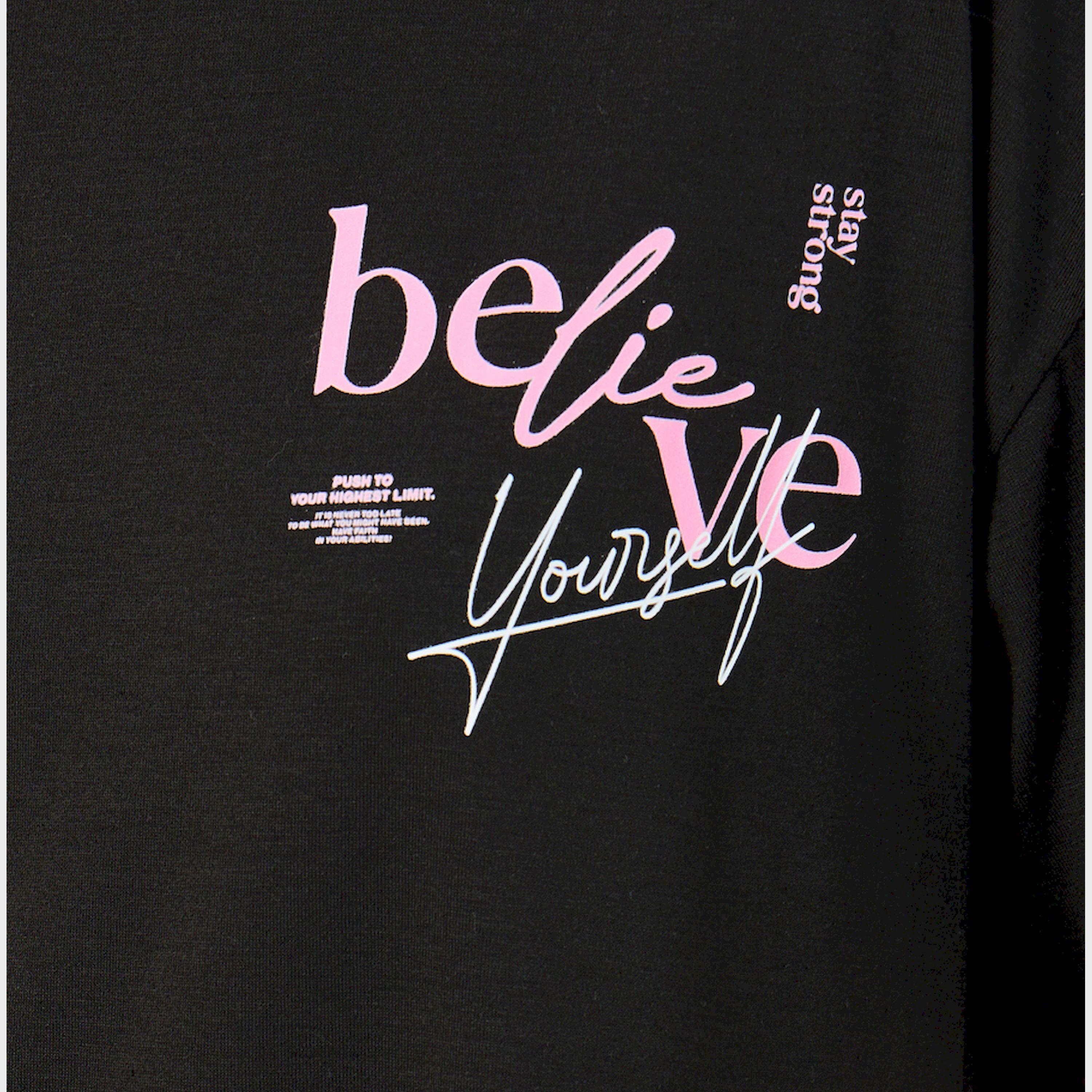 Styli Believe Slogan Print Dropped Shoulder T-Shirt-women-clothing-nightwear-nighties-image-3