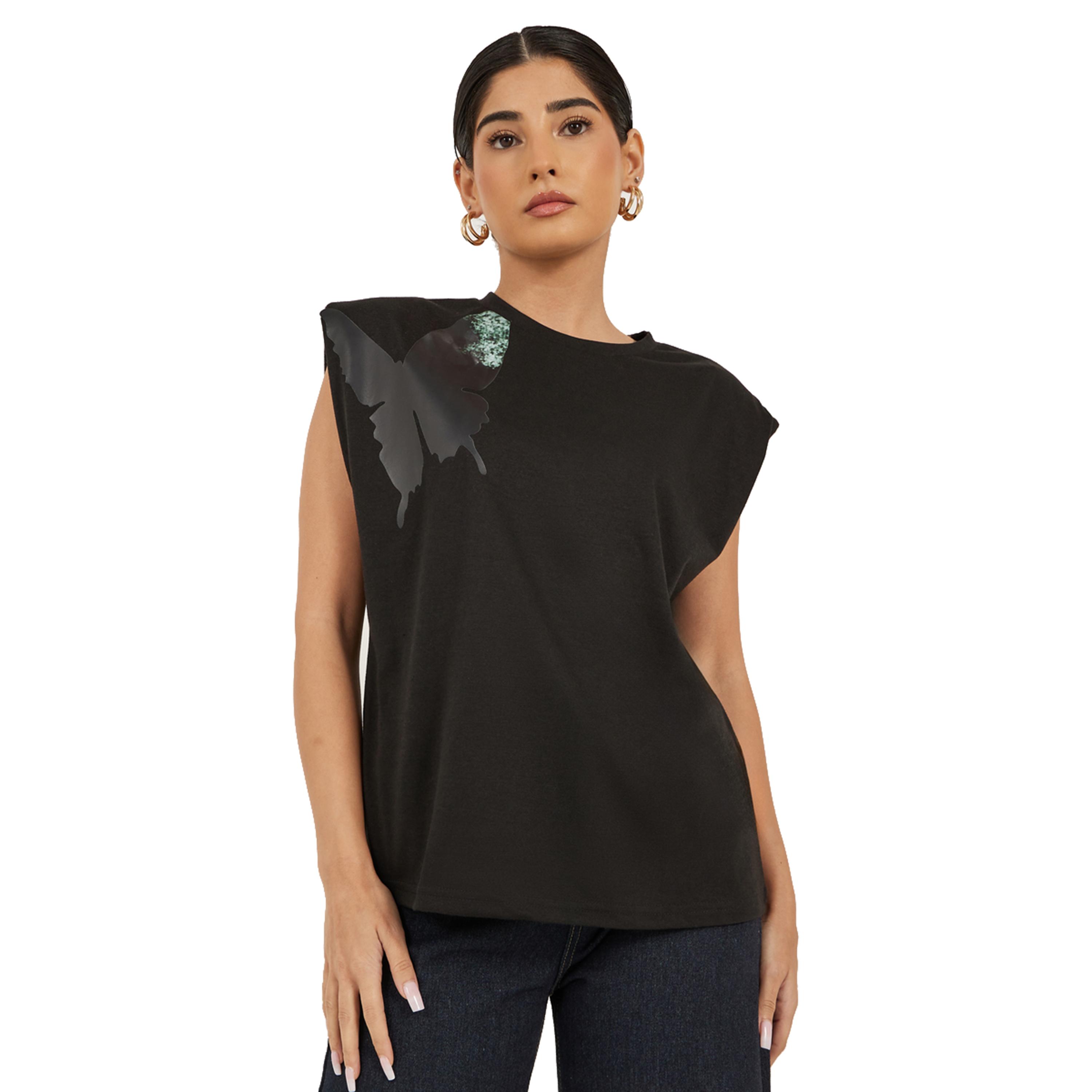 Styli Graphic Print Padded Shoulder Sleeveless T-Shirt-women-clothing-tshirts-image-3