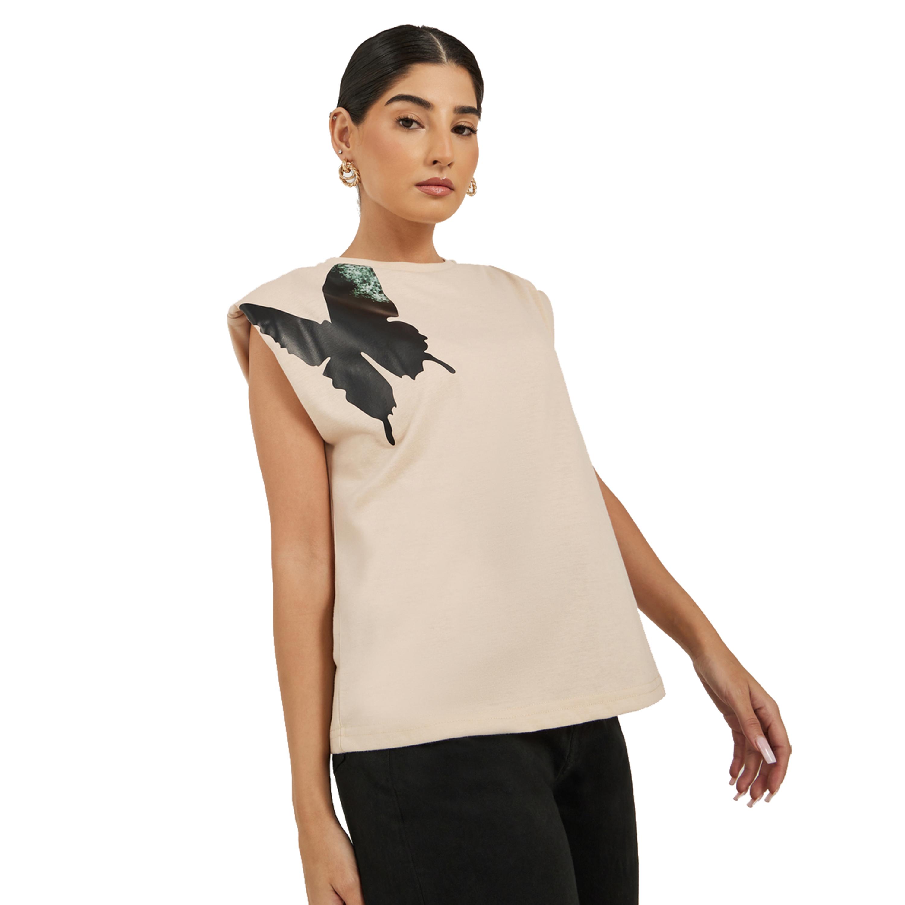 Styli Graphic Print Padded Shoulder Sleeveless T-Shirt-women-clothing-tshirts-image-1