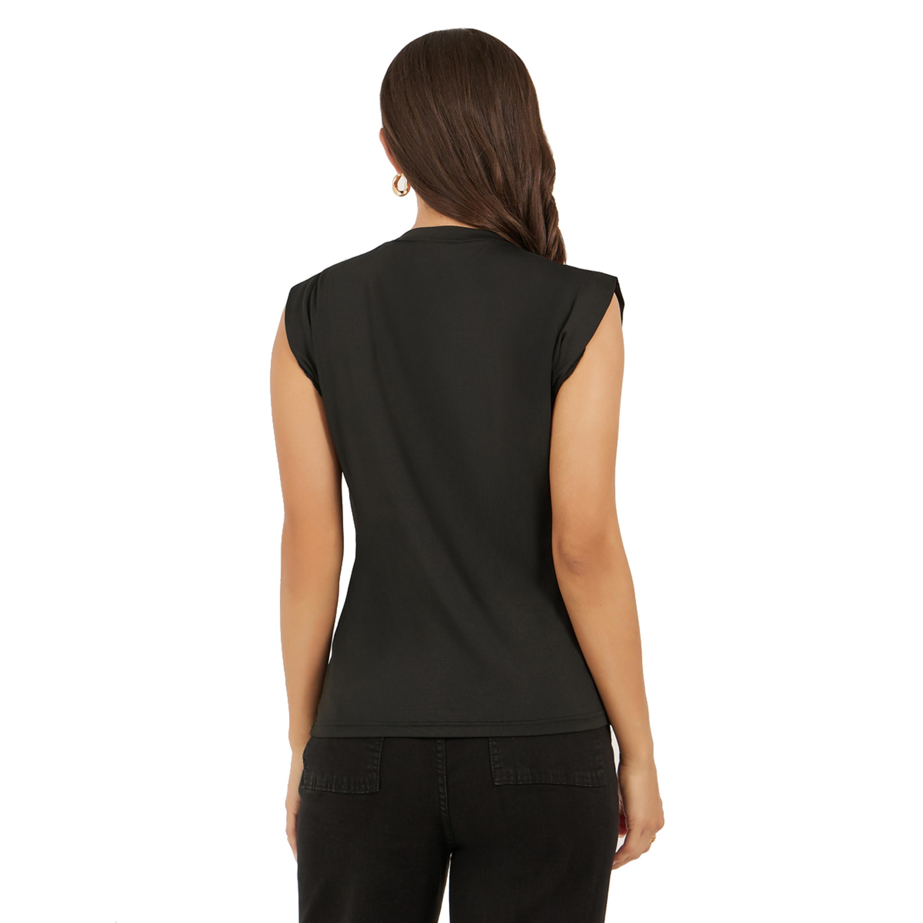 ستايلي - تي شيرت مزين برقبة دائرية وقصة ضيقة-women-clothing-tshirts-image-4
