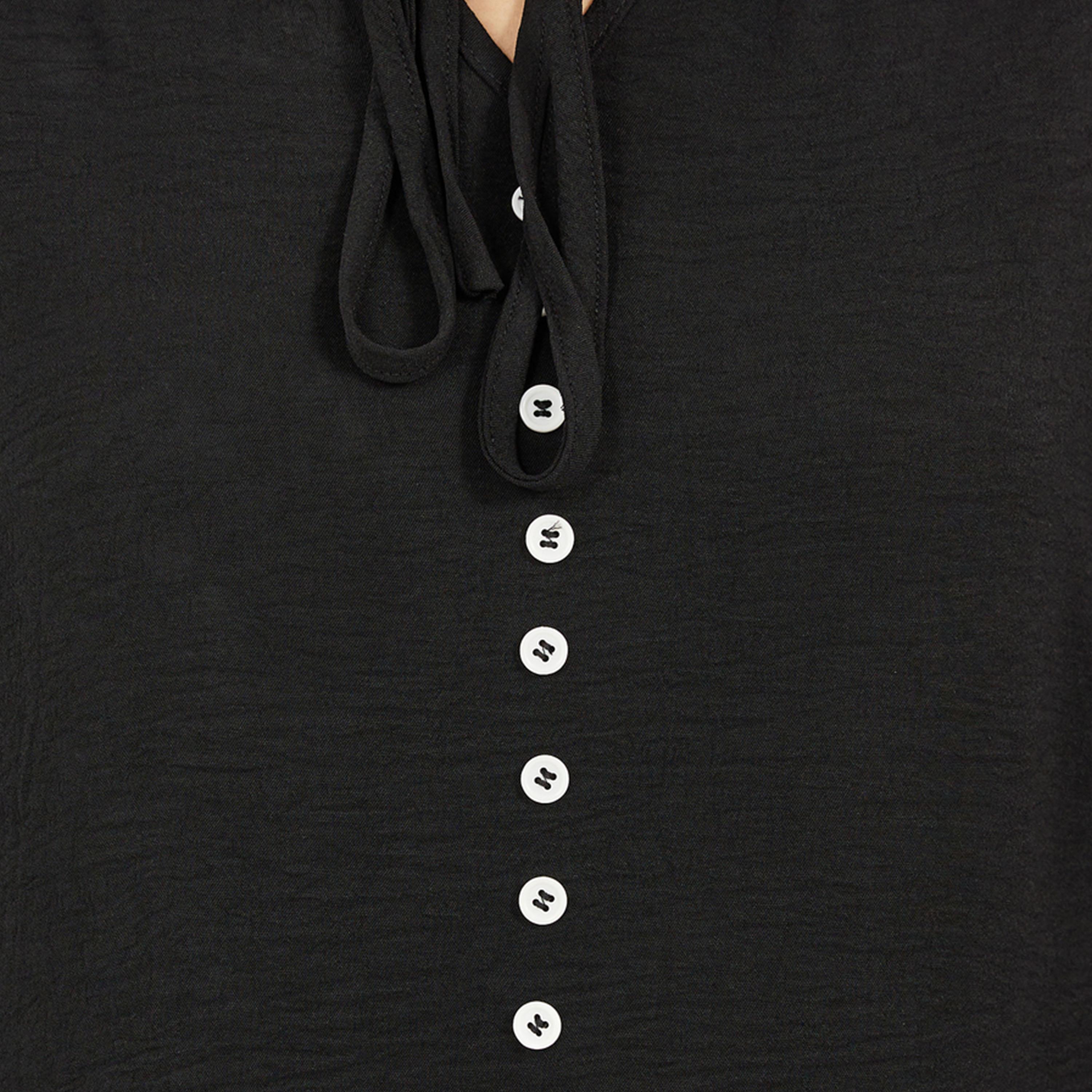 Styli Black Solid Long Sleeve Blouse-women-clothing-shirtsandblouses-blouses-image-4