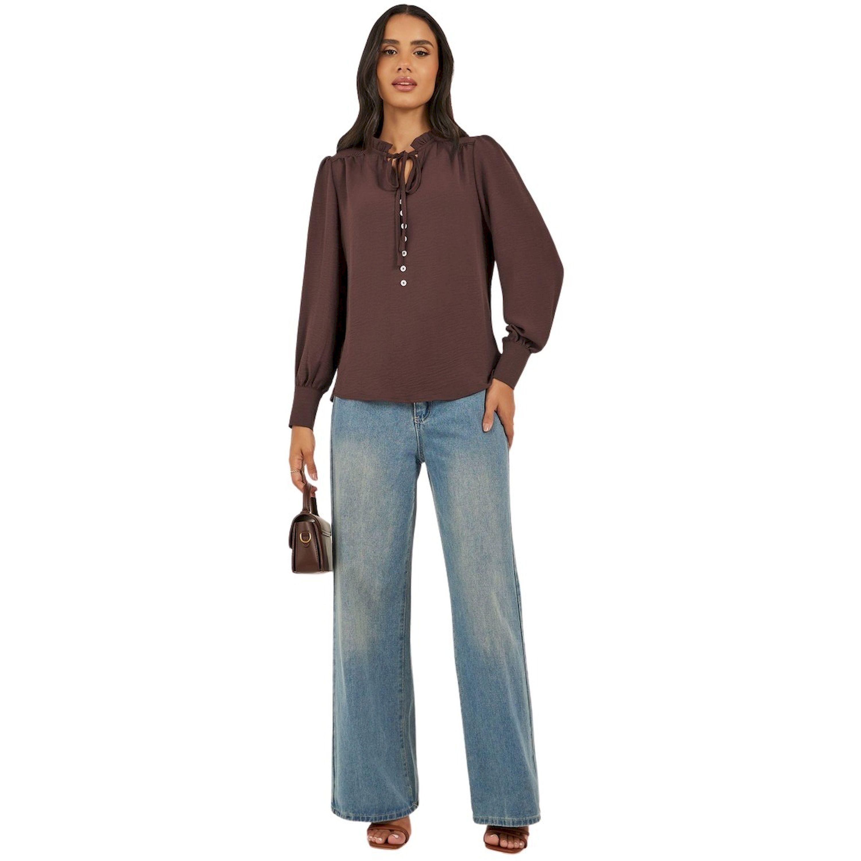 Styli Ruffled Tie-Up Neck Balloon Sleeve Top-women-clothing-shirtsandblouses-blouses-image-2