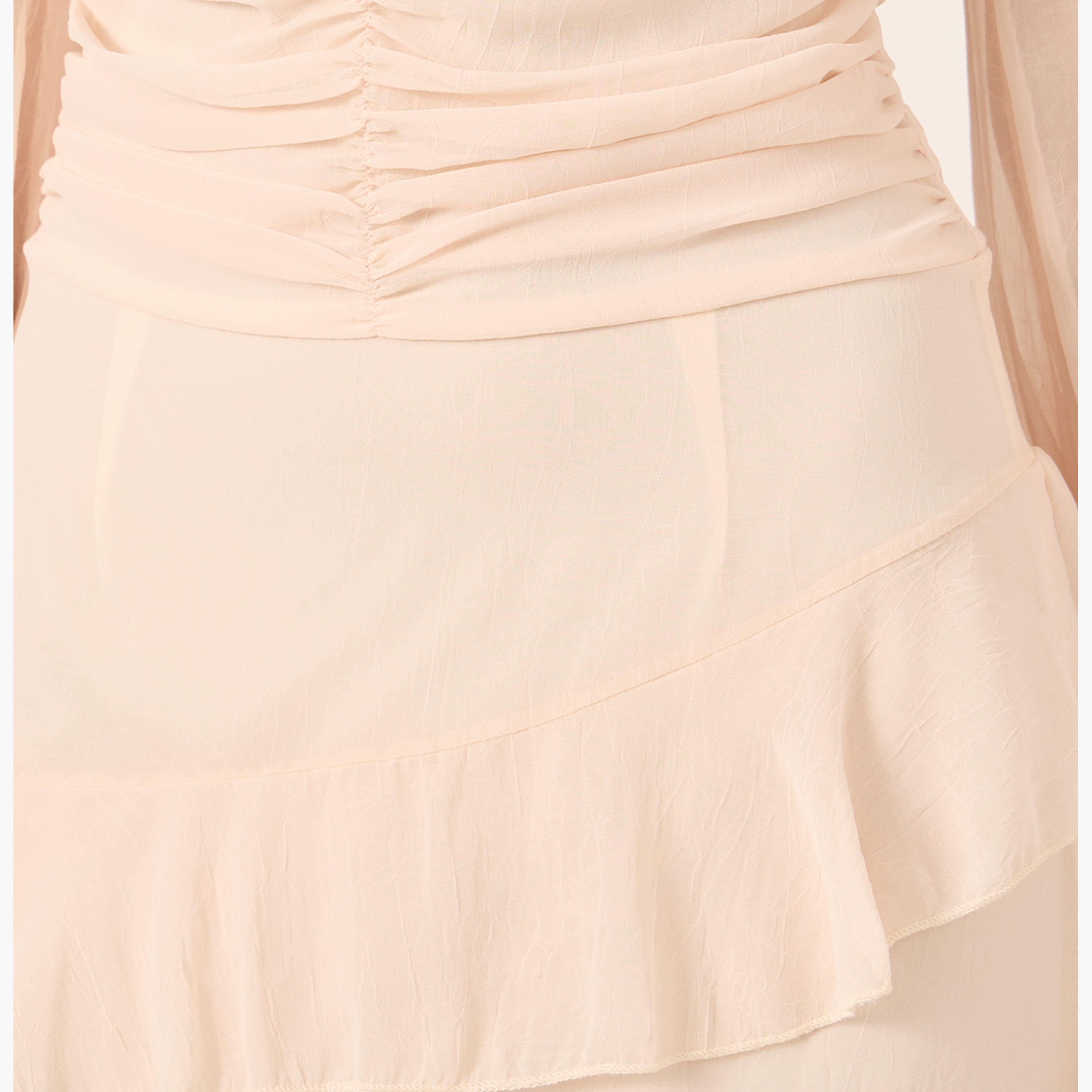 ستايلي - فستان ماكسي متعدد الطبقات بأكمام منفوخة وحافة مكشكشة-women-clothing-dresses-image-4