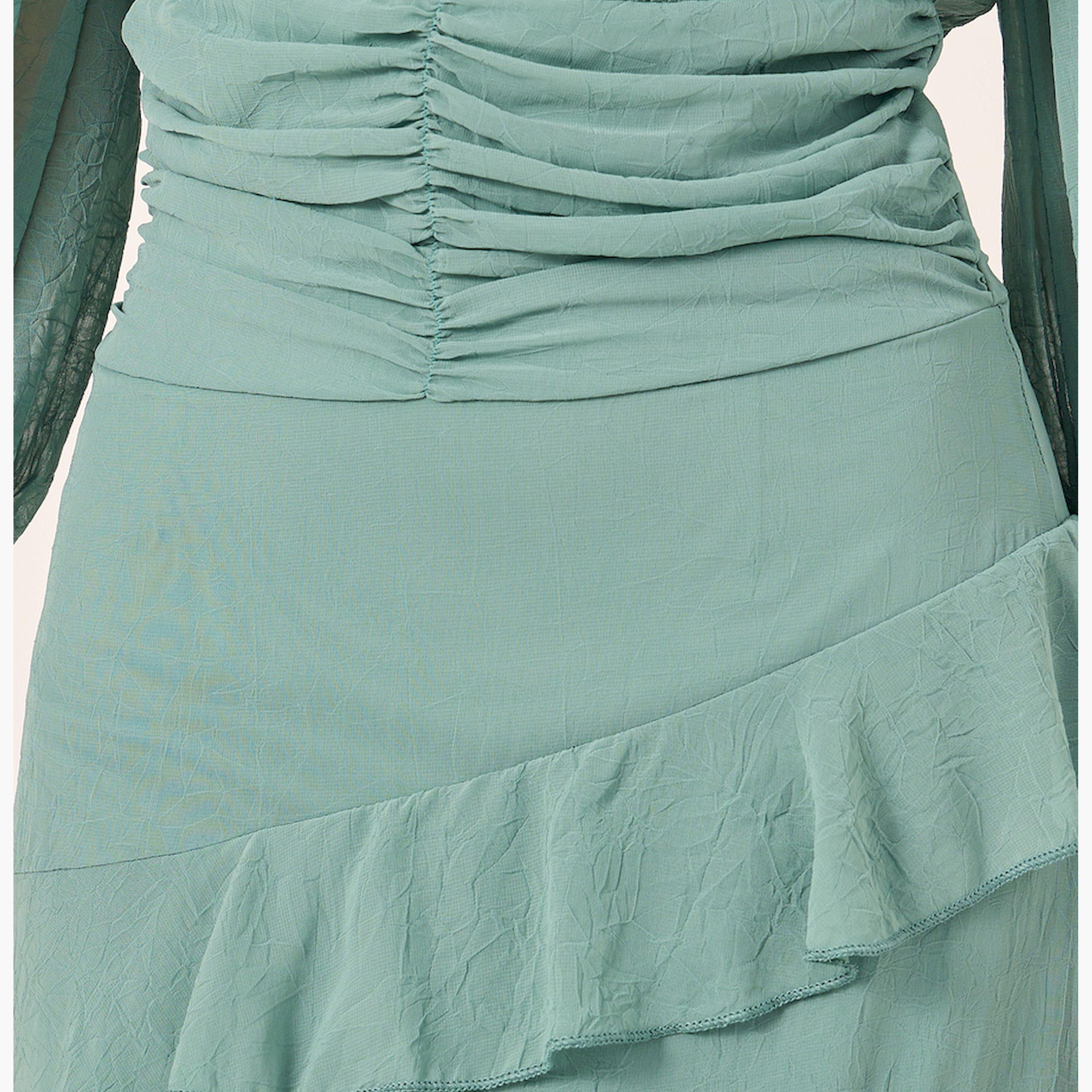 ستايلي - فستان ماكسي متعدد الطبقات بأكمام منفوخة وحافة مكشكشة-women-clothing-dresses-image-3