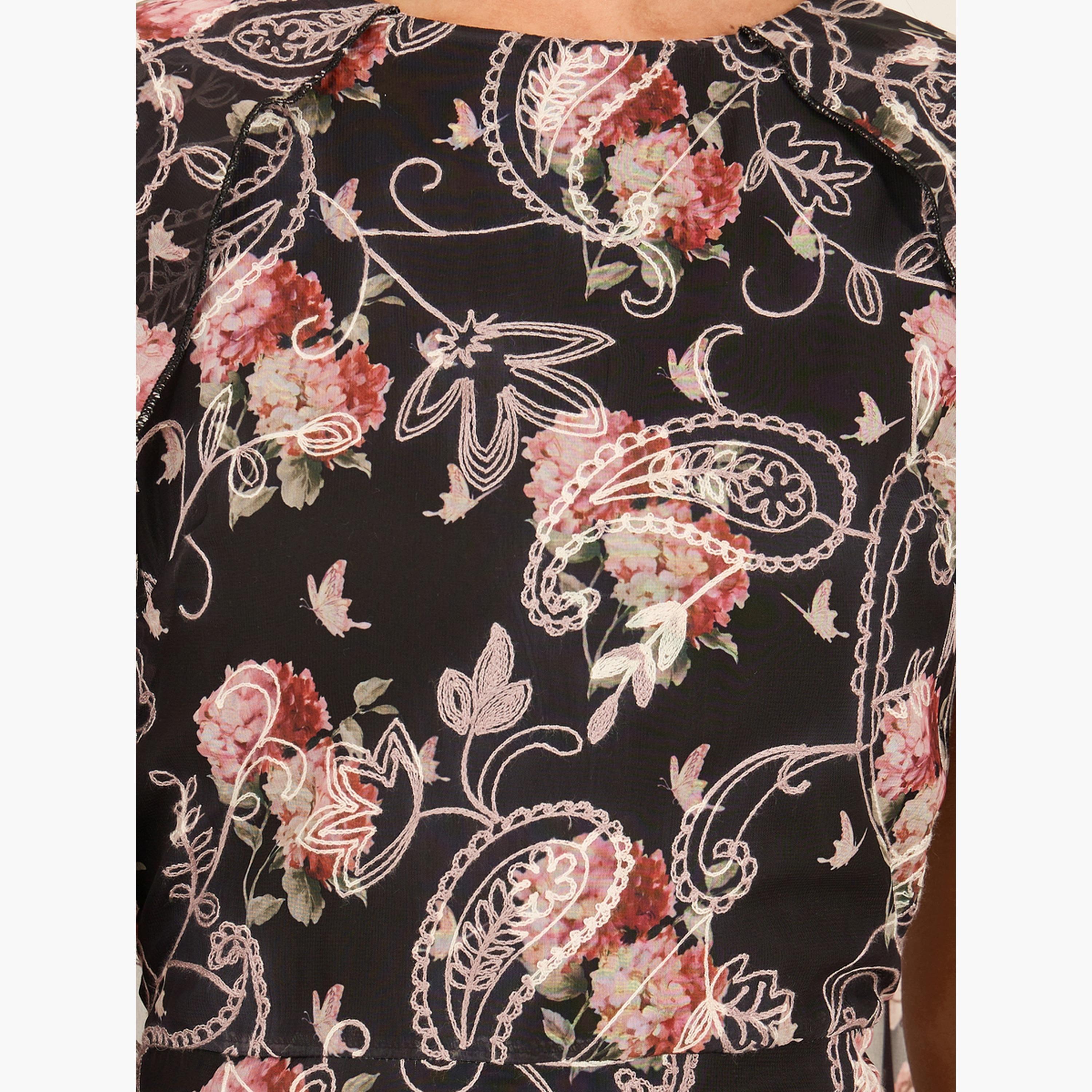 Styli Print Cape Sleeve Cape Maxi Dress-women-clothing-dresses-image-4