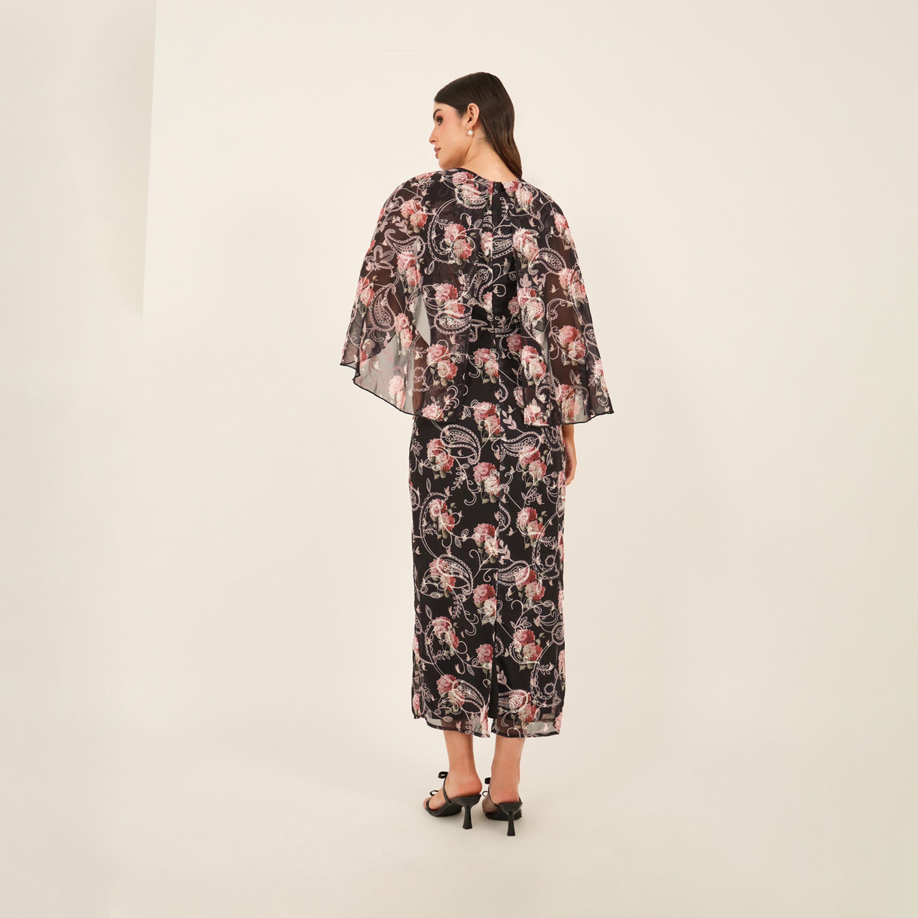 Styli Print Cape Sleeve Cape Maxi Dress-women-clothing-dresses-image-5
